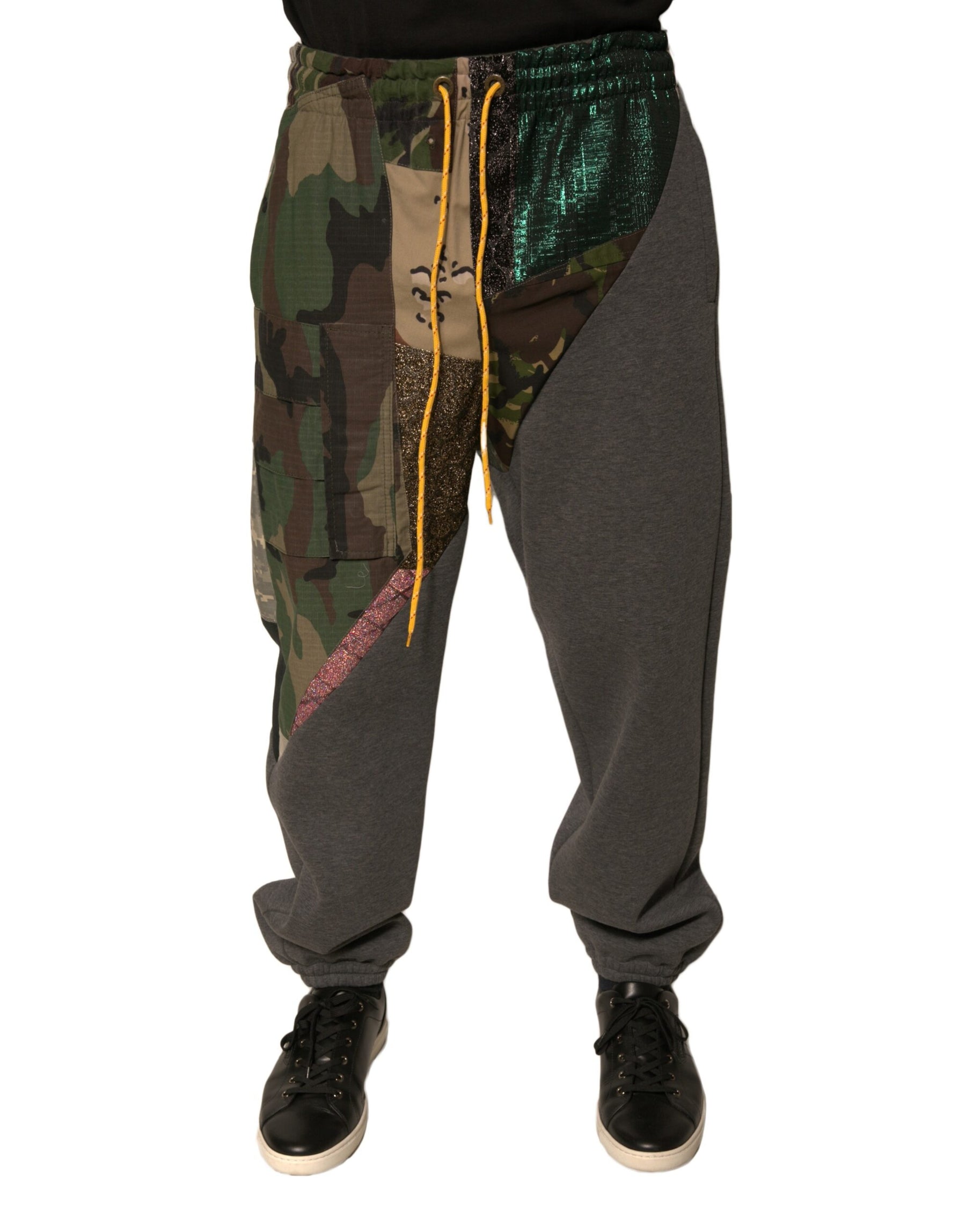Dolce & Gabbana Multicolor Patchwork Cotton Jogger Sweatpants Pants | Regal Royce