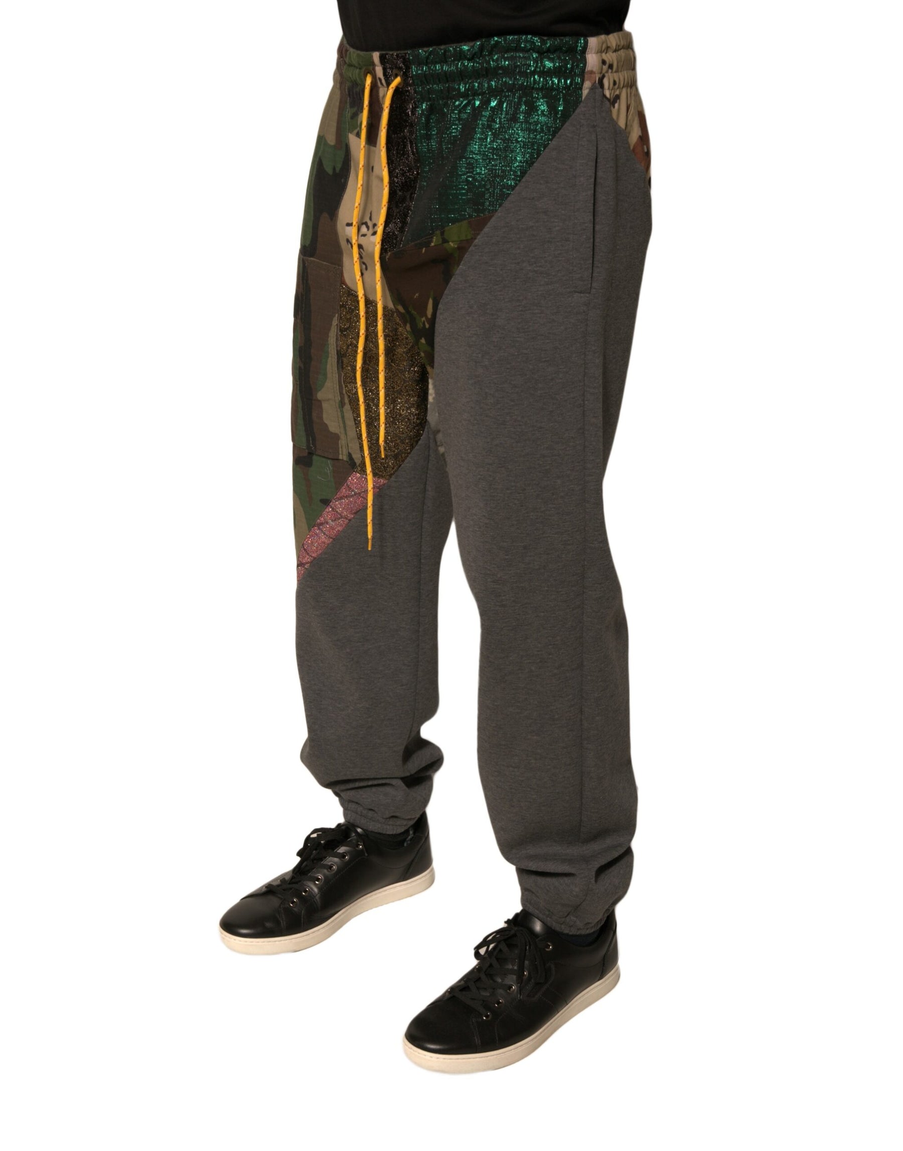 Dolce & Gabbana Multicolor Patchwork Cotton Jogger Sweatpants Pants | Regal Royce