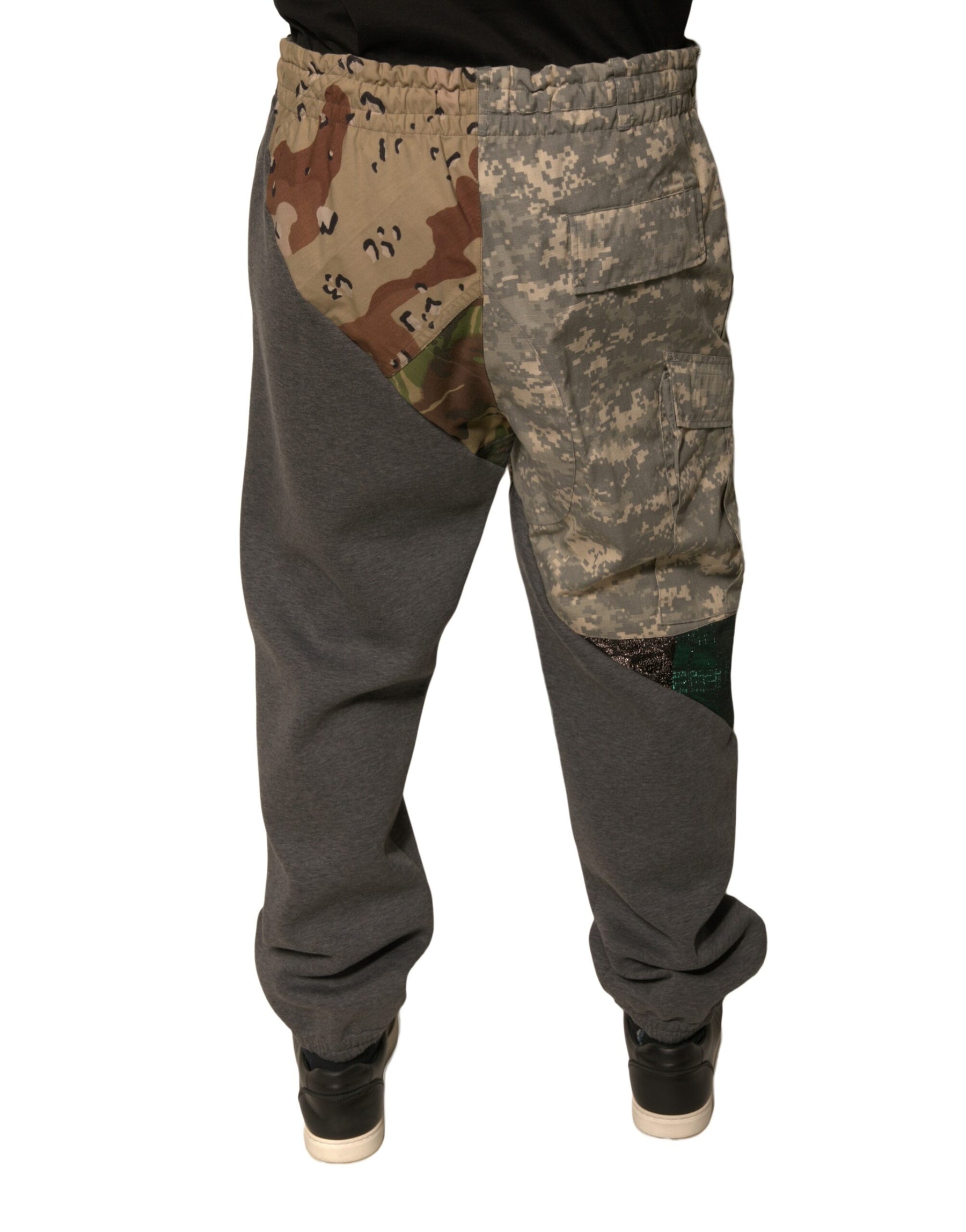 Dolce & Gabbana Multicolor Patchwork Cotton Jogger Sweatpants Pants | Regal Royce