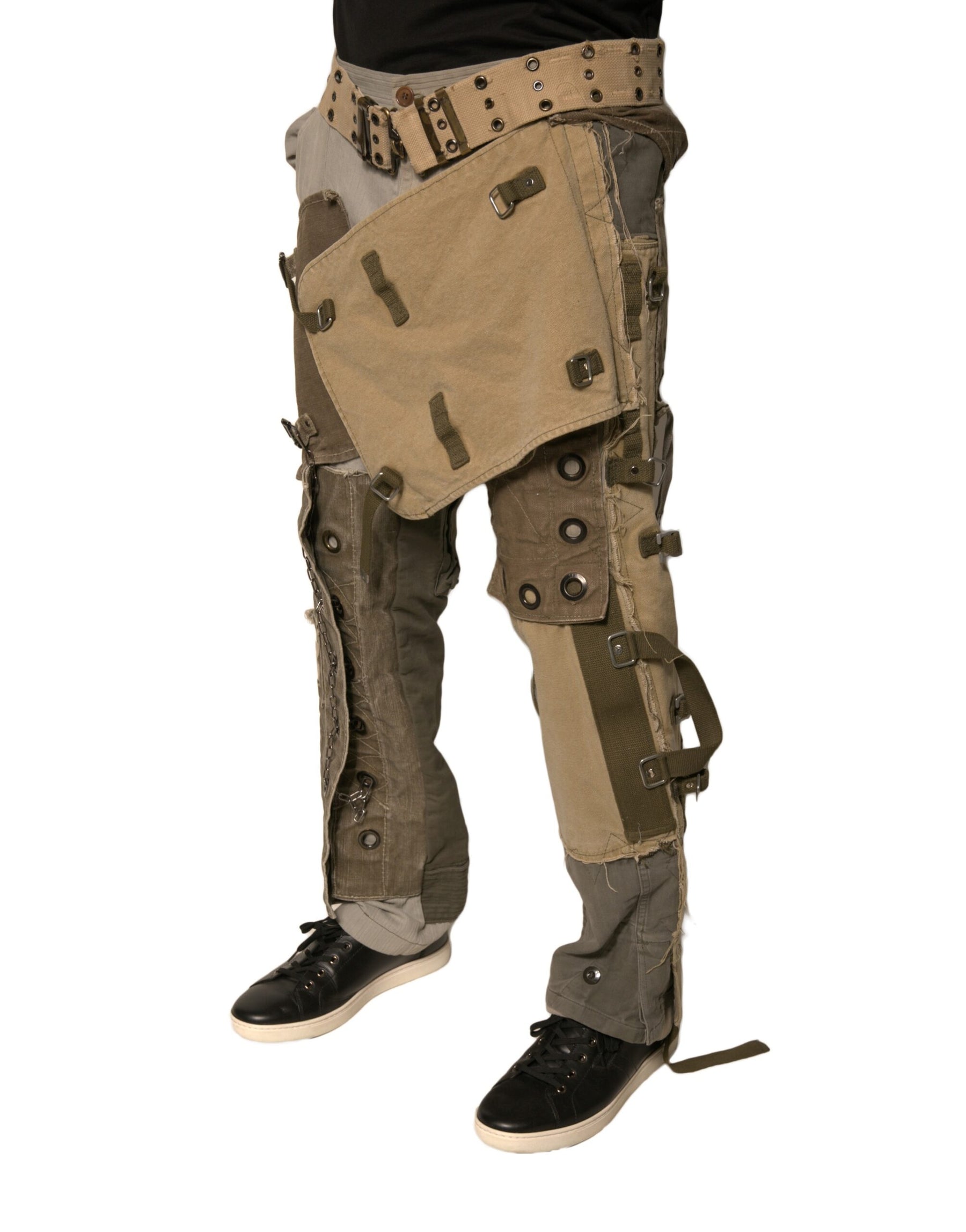 Dolce & Gabbana Multicolor Reconstructed Flight Cargo Pants | Regal Royce