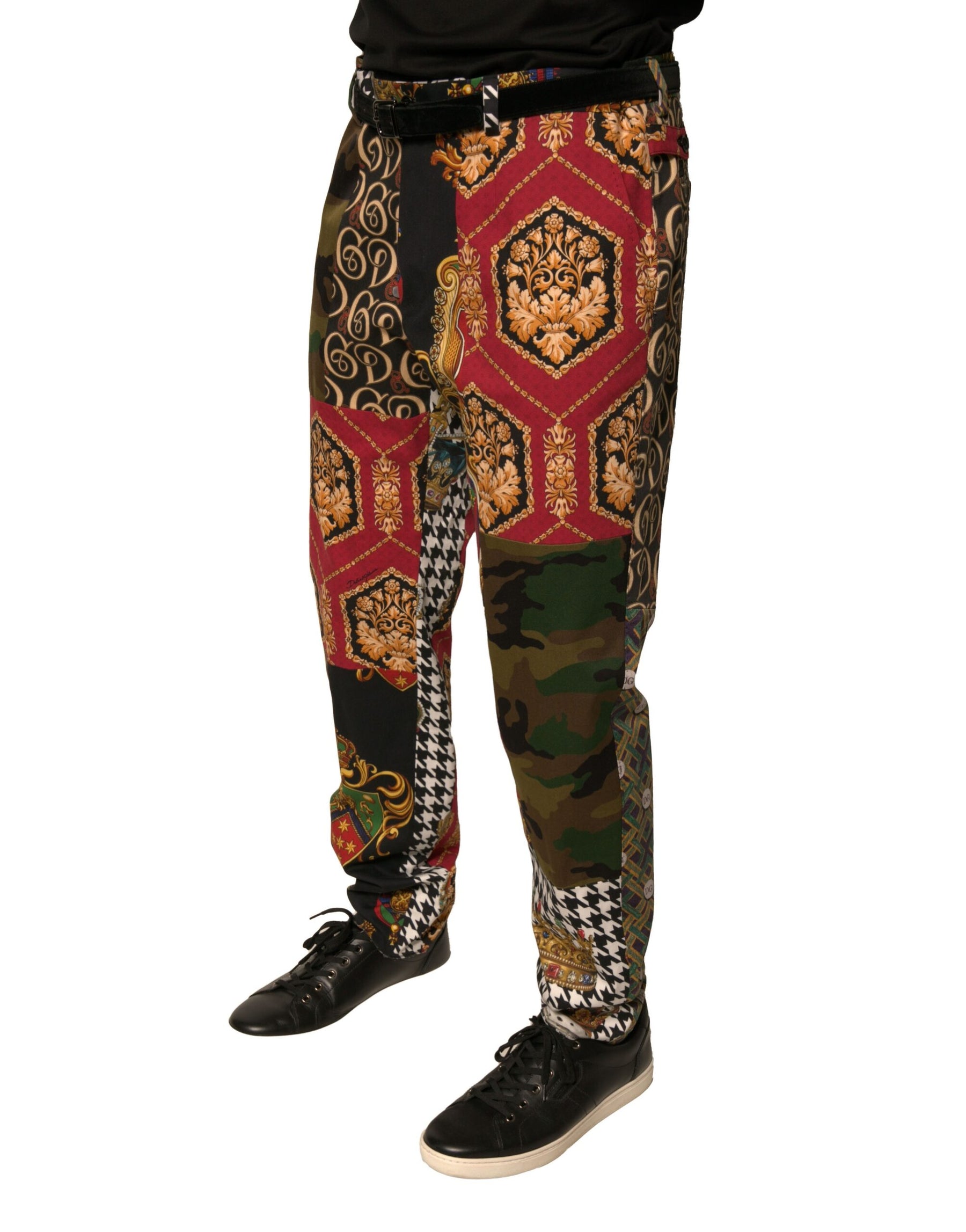 Dolce & Gabbana Multicolor Patchwork Men Dress Pants | Regal Royce