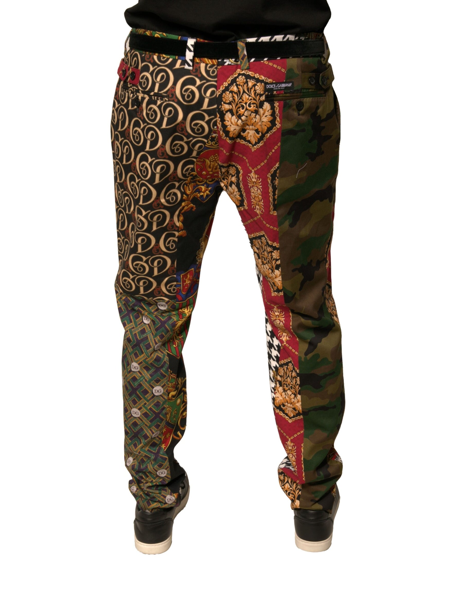 Dolce & Gabbana Multicolor Patchwork Men Dress Pants | Regal Royce