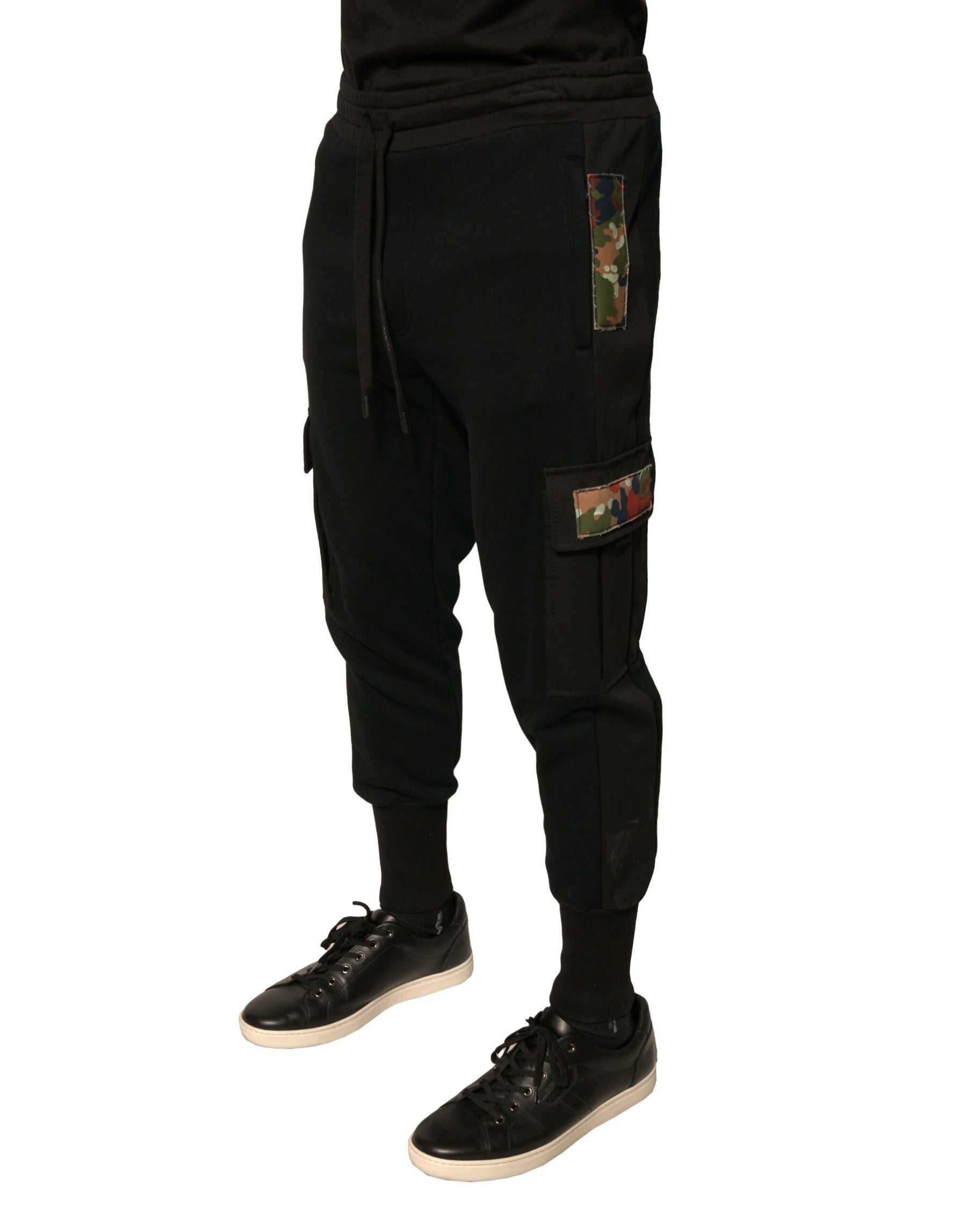 Dolce & Gabbana Black Cotton Jogger Cargo Sweatpants Pants | Regal Royce