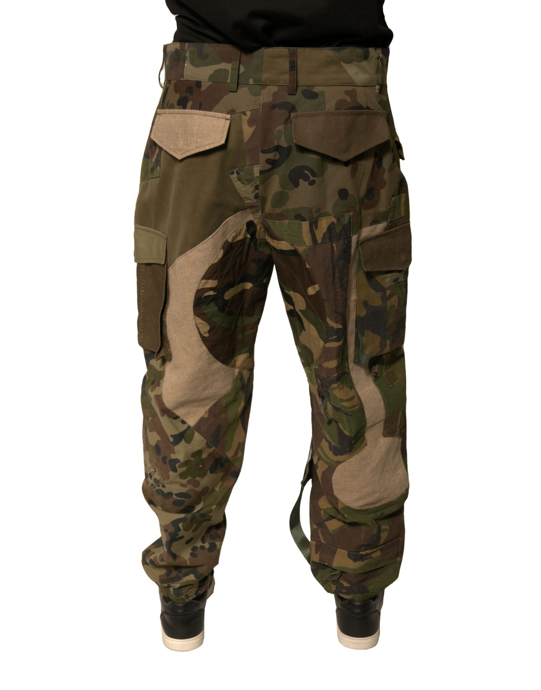 Dolce & Gabbana Multicolor Patchwork Flight Cargo Pants | Regal Royce