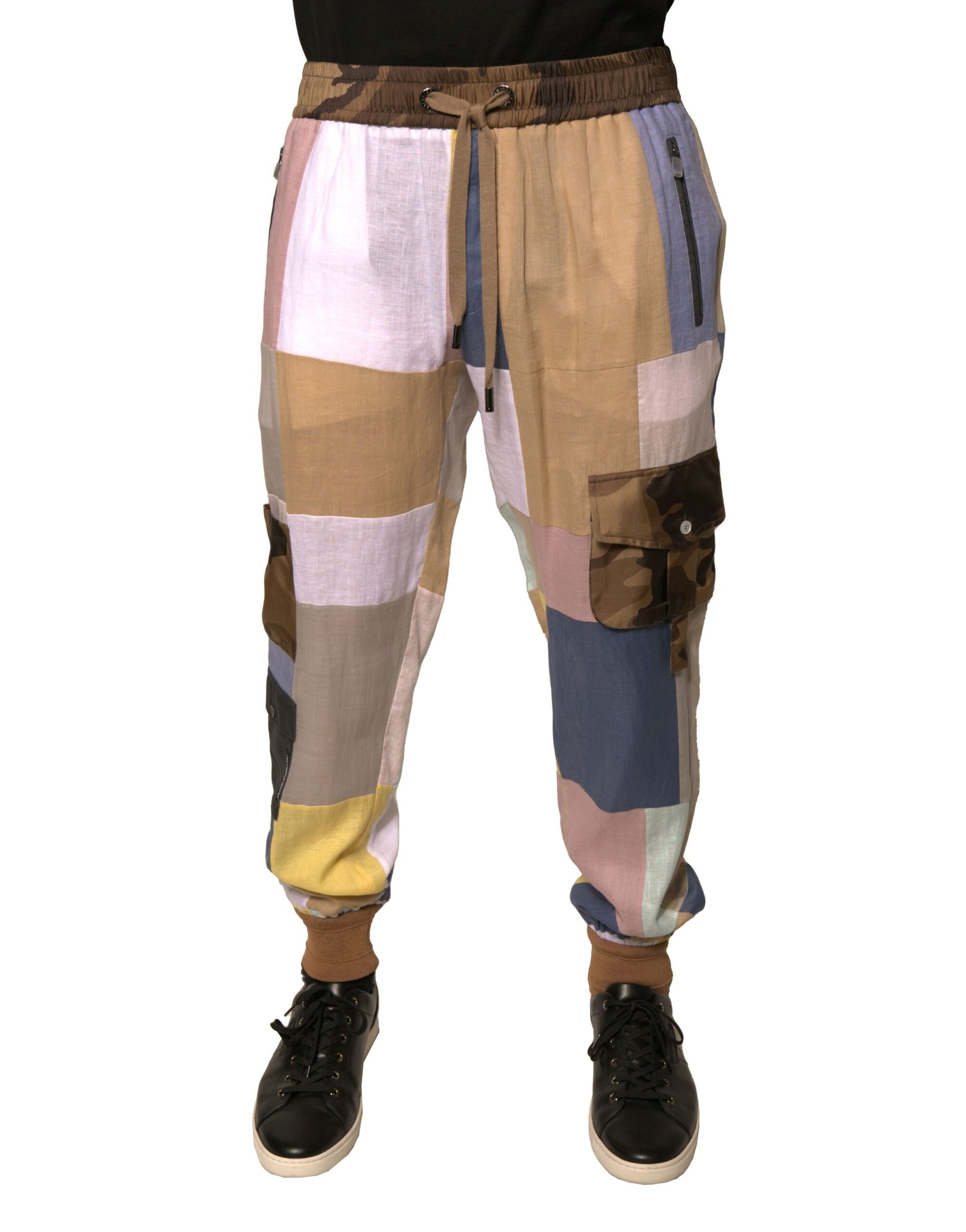 Dolce & Gabbana Multicolor Patchwork Jogger Sweatpants Pants | Regal Royce