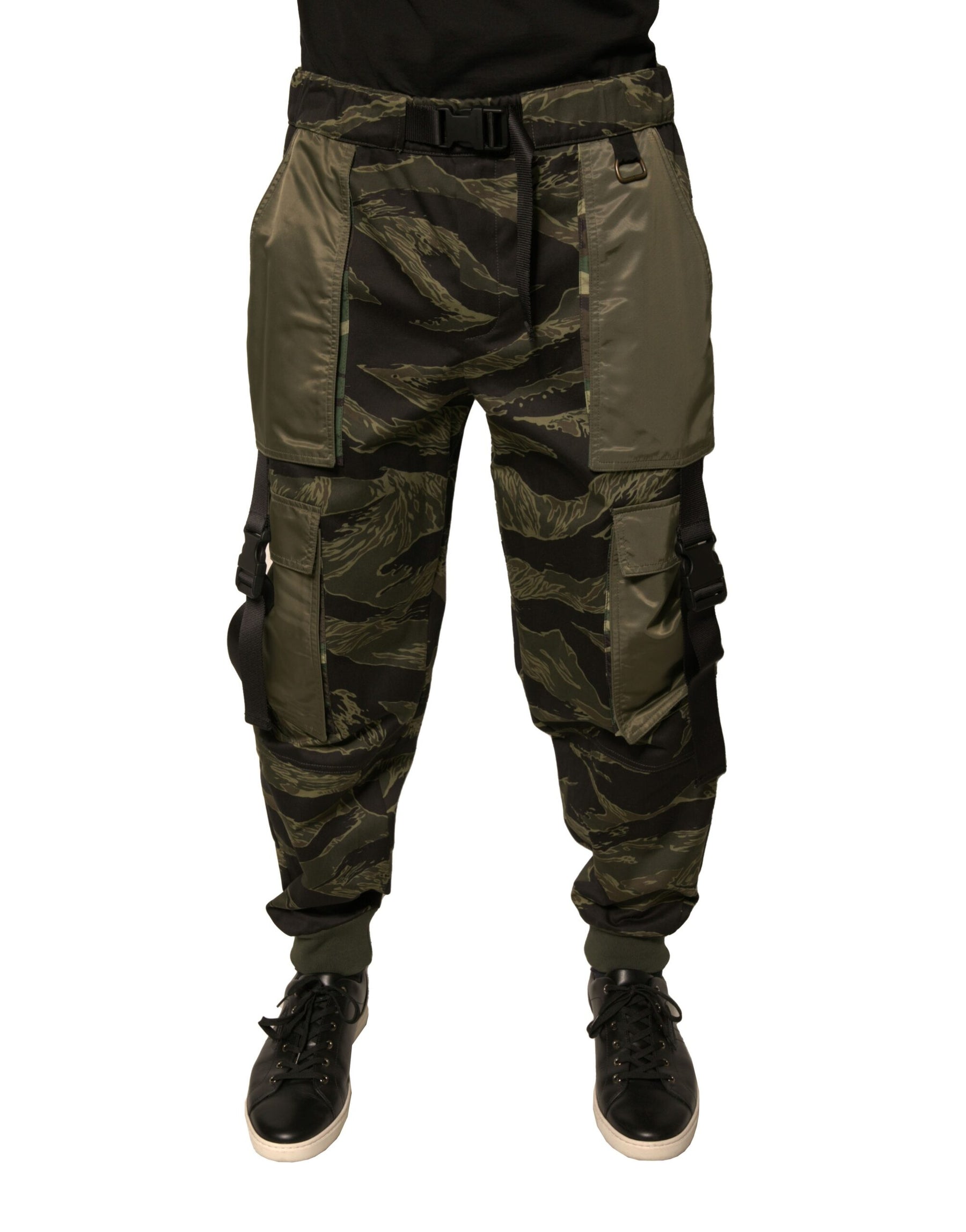 Dolce & Gabbana Green Cotton Jogger Cargo Pants | Regal Royce