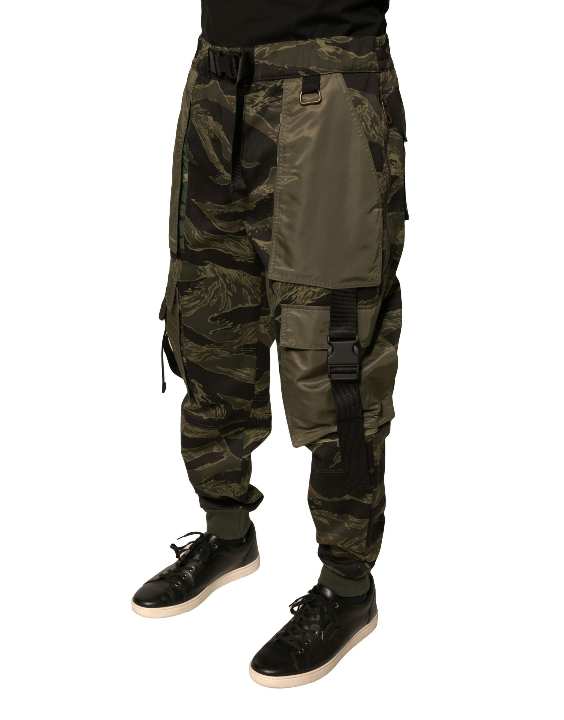 Dolce & Gabbana Green Cotton Jogger Cargo Pants | Regal Royce