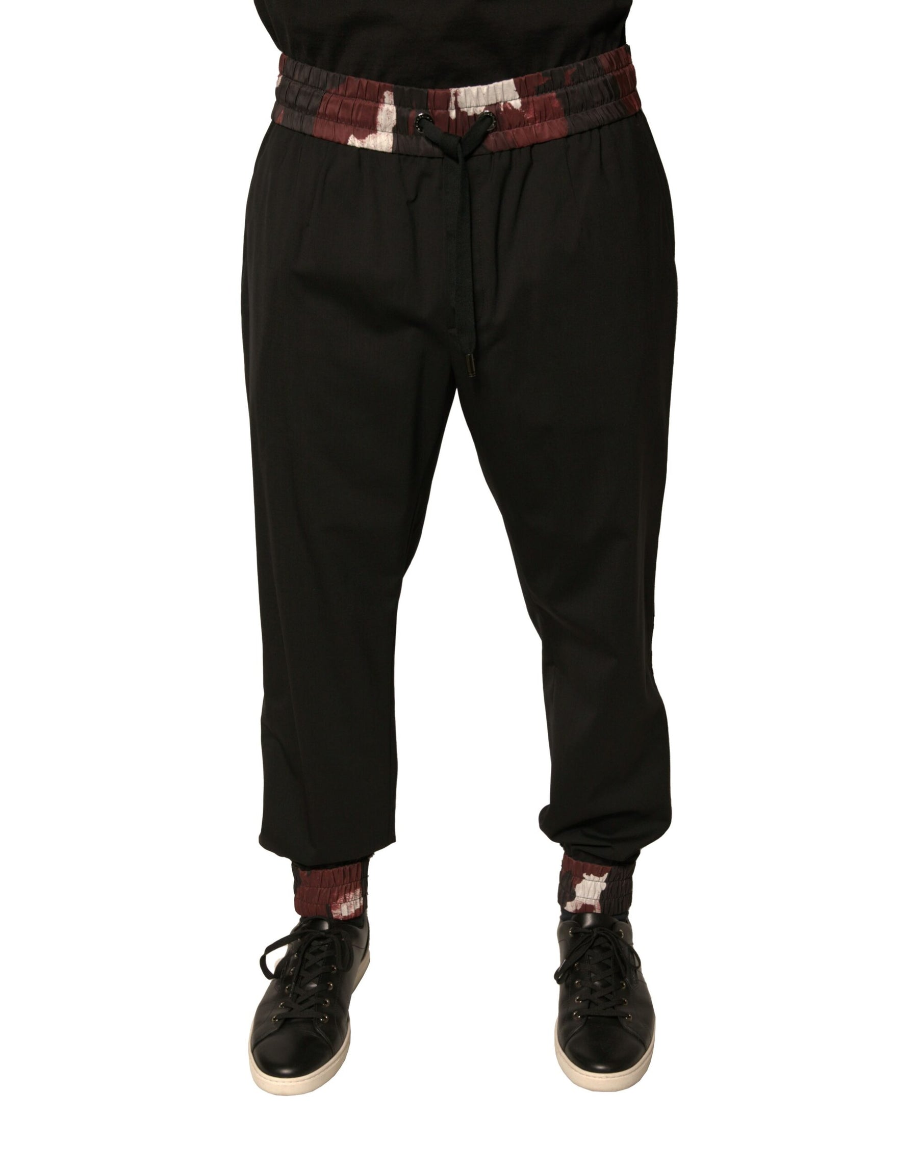Dolce & Gabbana Black Camouflage Wool Jogger Sweatpants Pants | Regal Royce