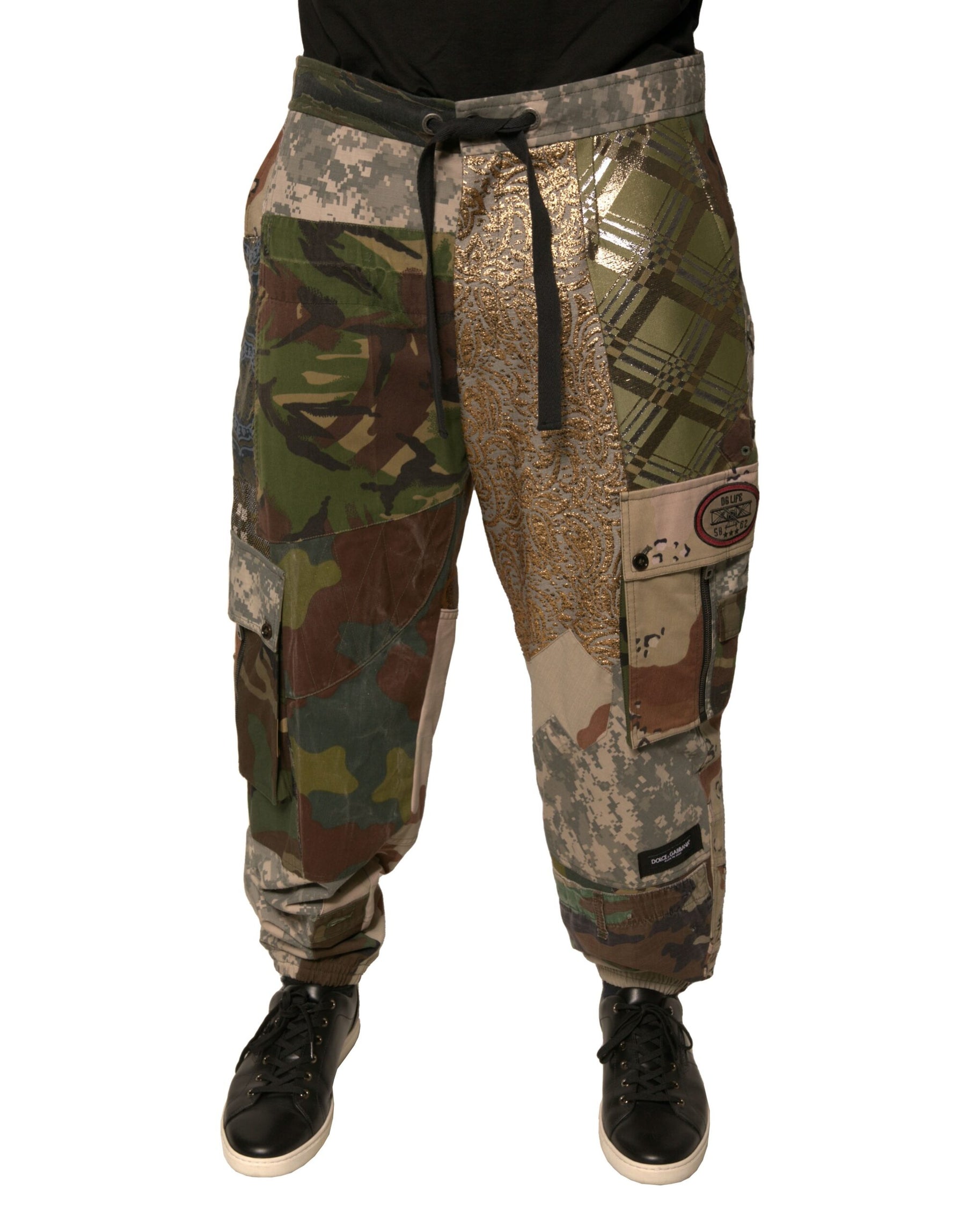 Dolce & Gabbana Multicolor Patchwork Men Jogger Pants | Regal Royce