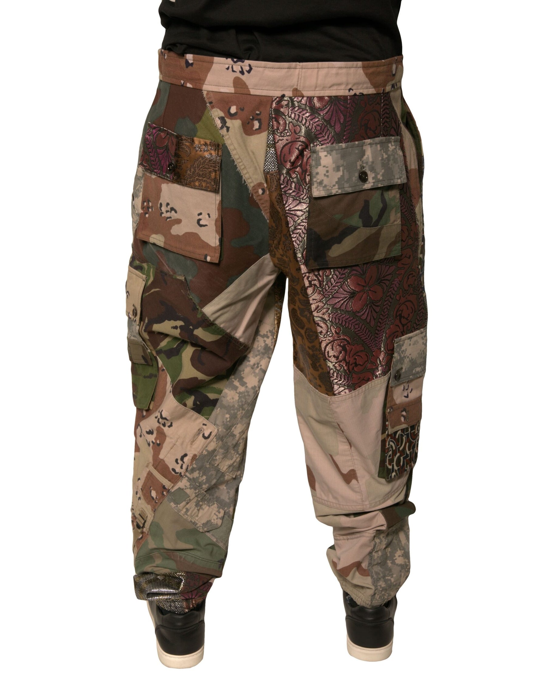 Dolce & Gabbana Multicolor Patchwork Men Jogger Pants | Regal Royce