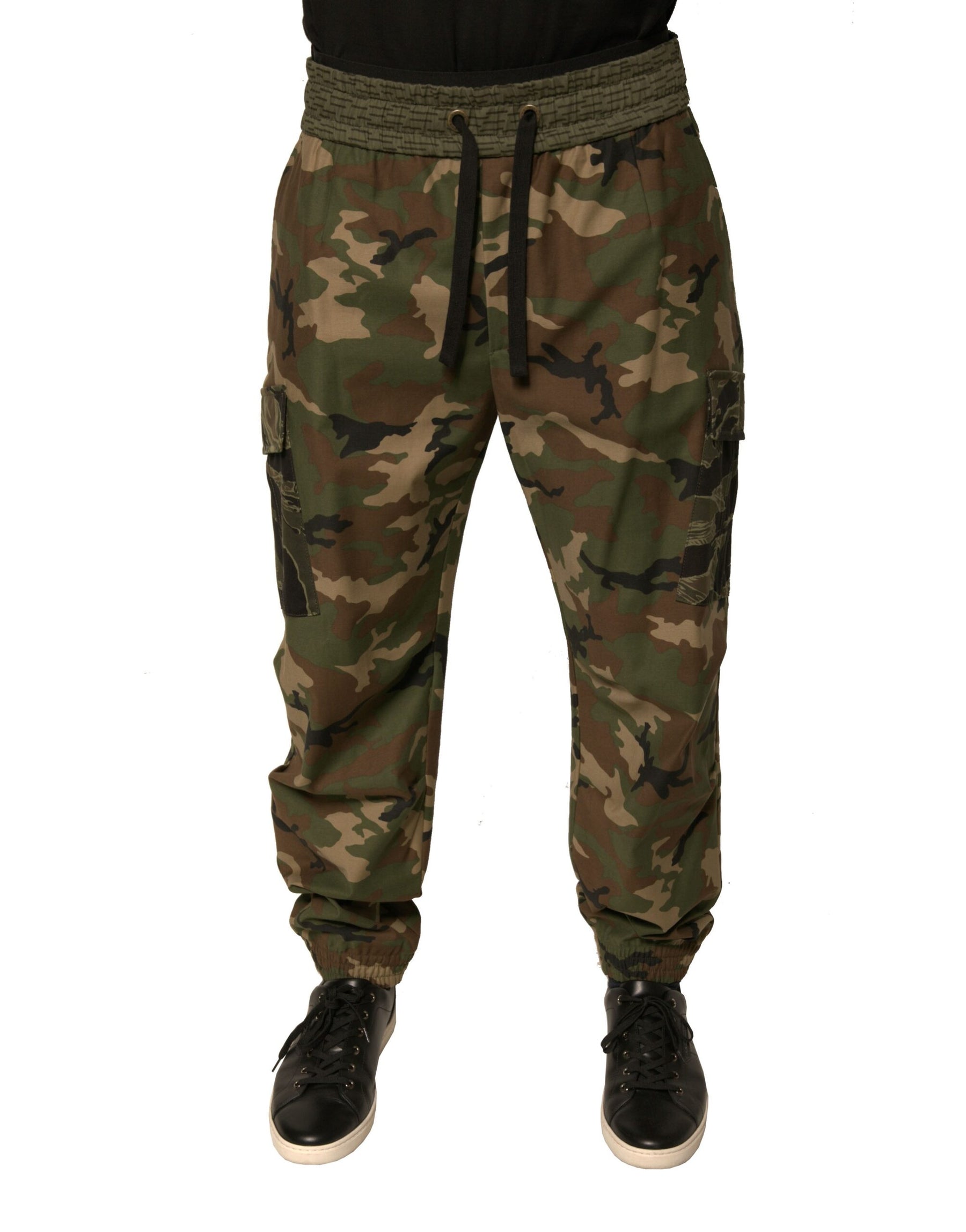 Dolce & Gabbana Multicolor Camouflage Cargo Sweatpants Pants | Regal Royce