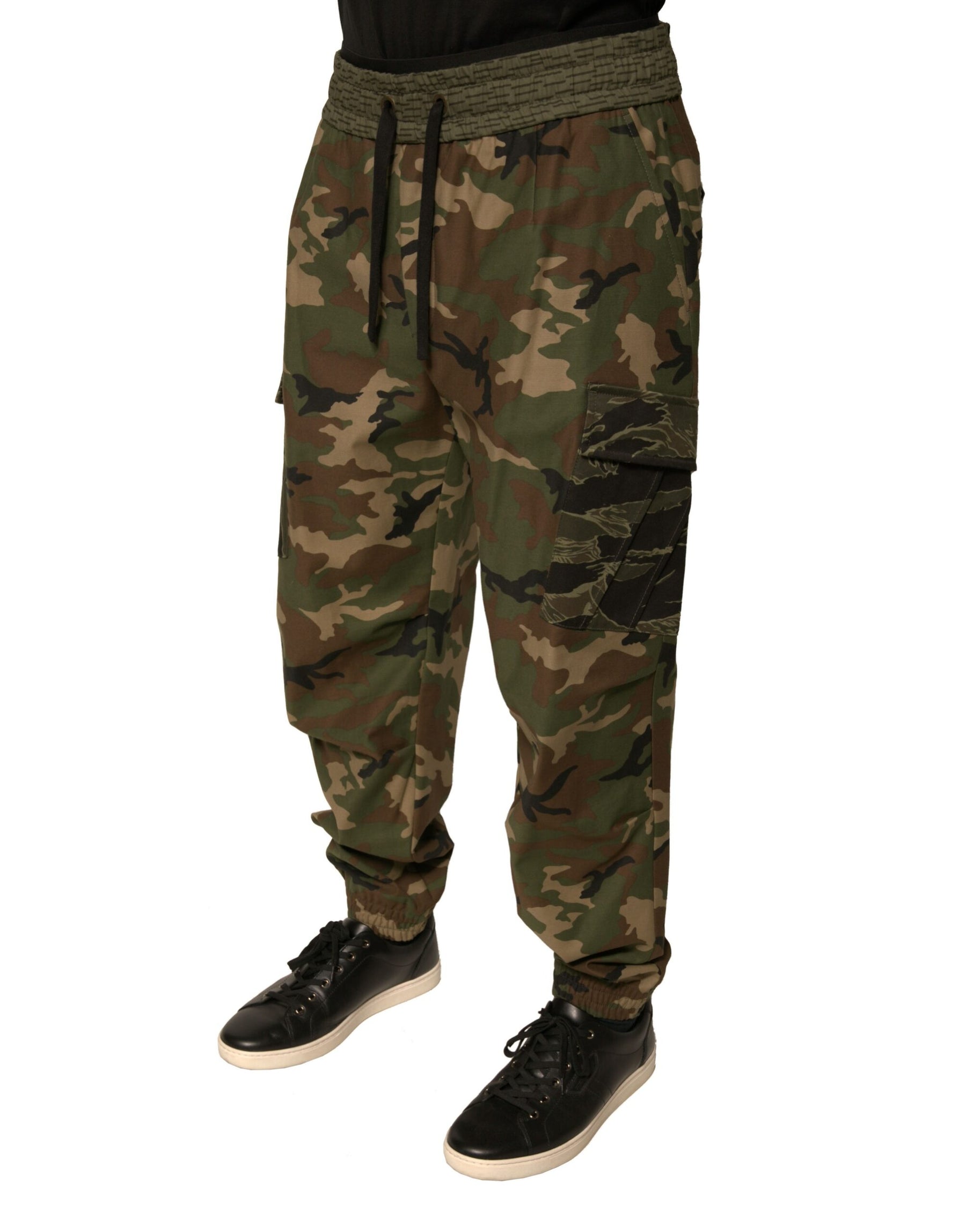 Dolce & Gabbana Multicolor Camouflage Cargo Sweatpants Pants | Regal Royce