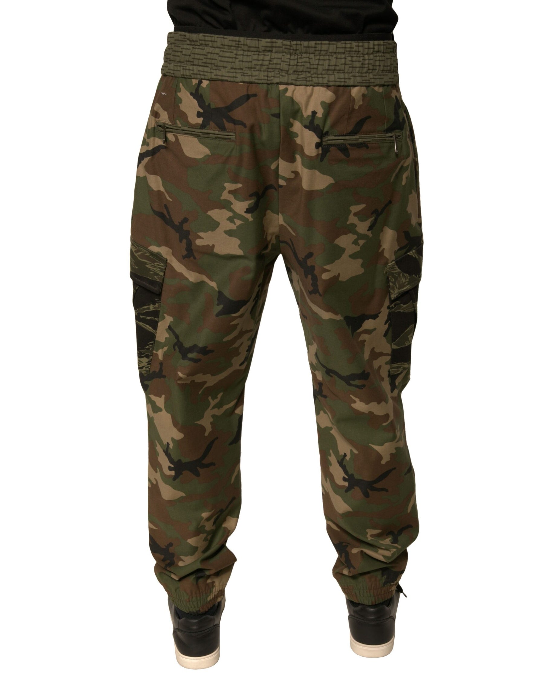 Dolce & Gabbana Multicolor Camouflage Cargo Sweatpants Pants | Regal Royce