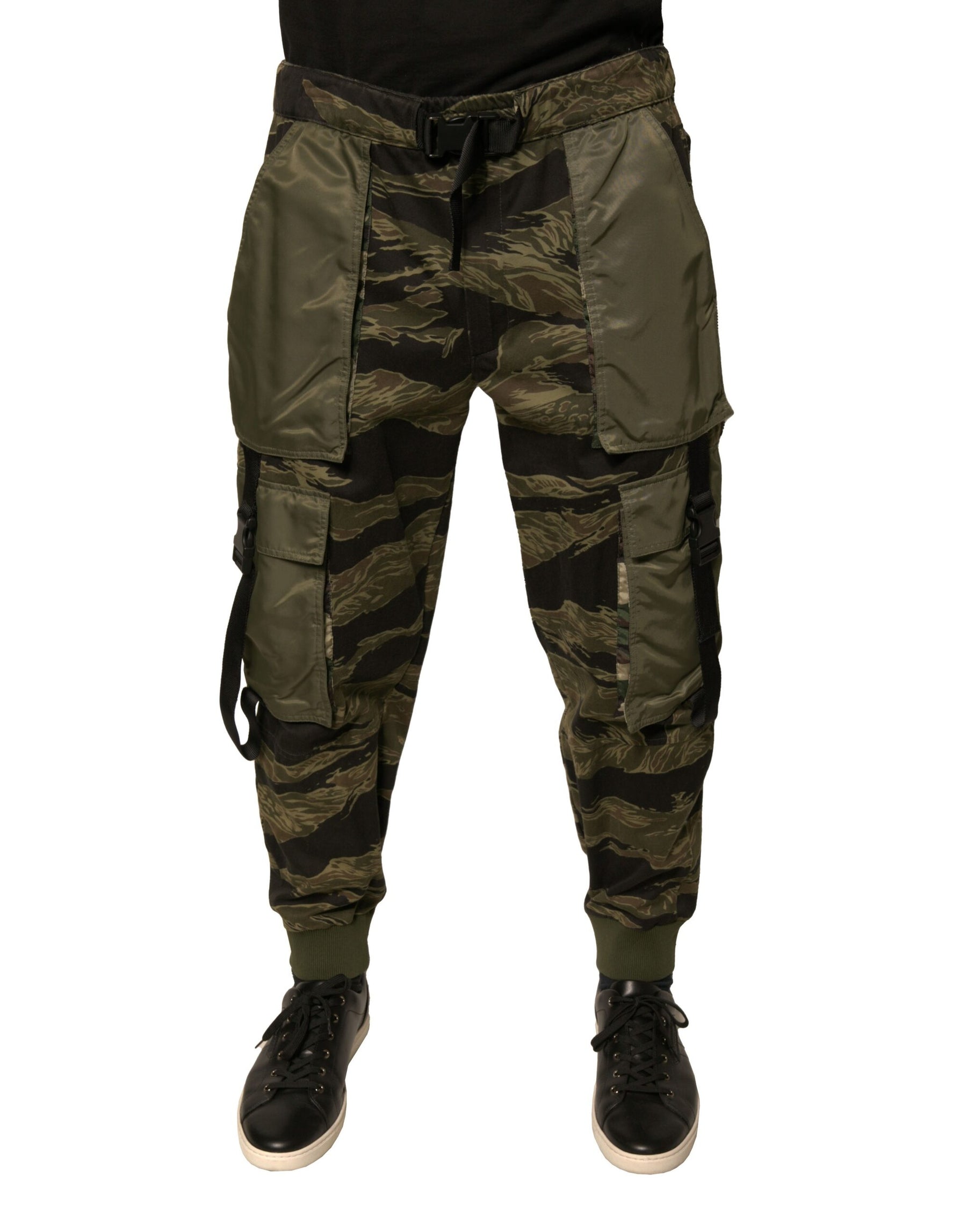 Dolce & Gabbana Green Cotton Jogger Cargo Pants | Regal Royce