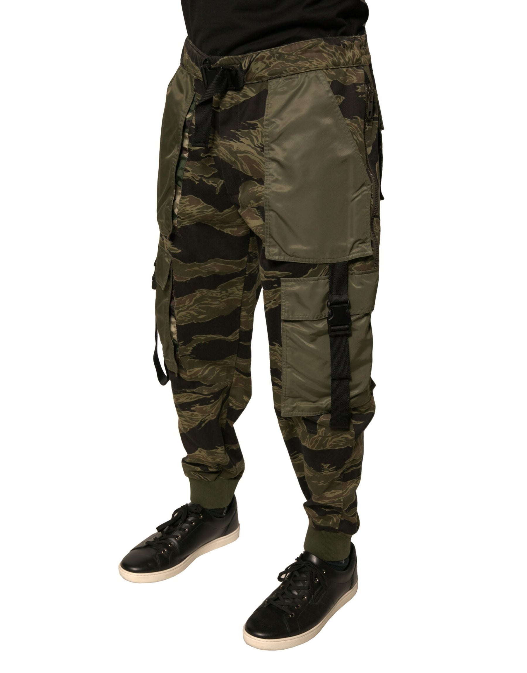 Dolce & Gabbana Green Cotton Jogger Cargo Pants | Regal Royce