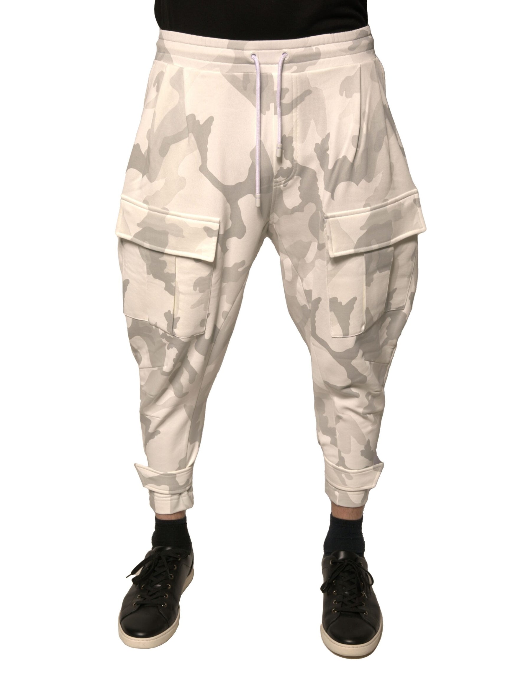 Dolce & Gabbana White Camouflage Cargo Jogger Pants | Regal Royce