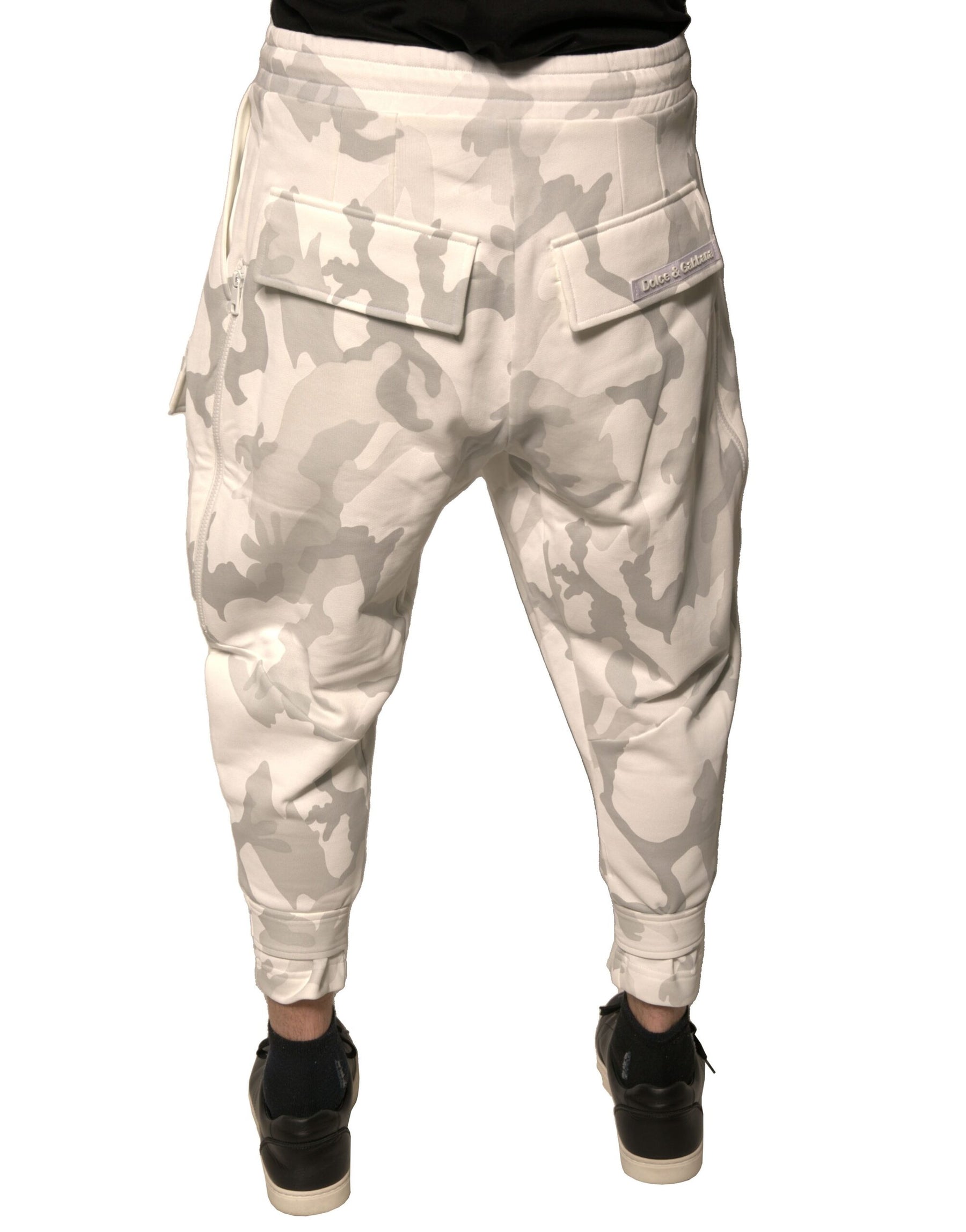 Dolce & Gabbana White Camouflage Cargo Jogger Pants | Regal Royce
