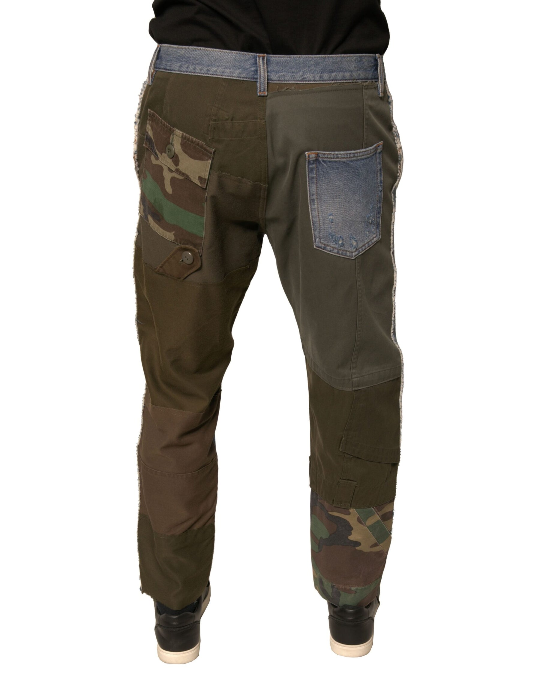 Dolce & Gabbana Blue Tattered Straight Cropped Denim Jeans | Regal Royce