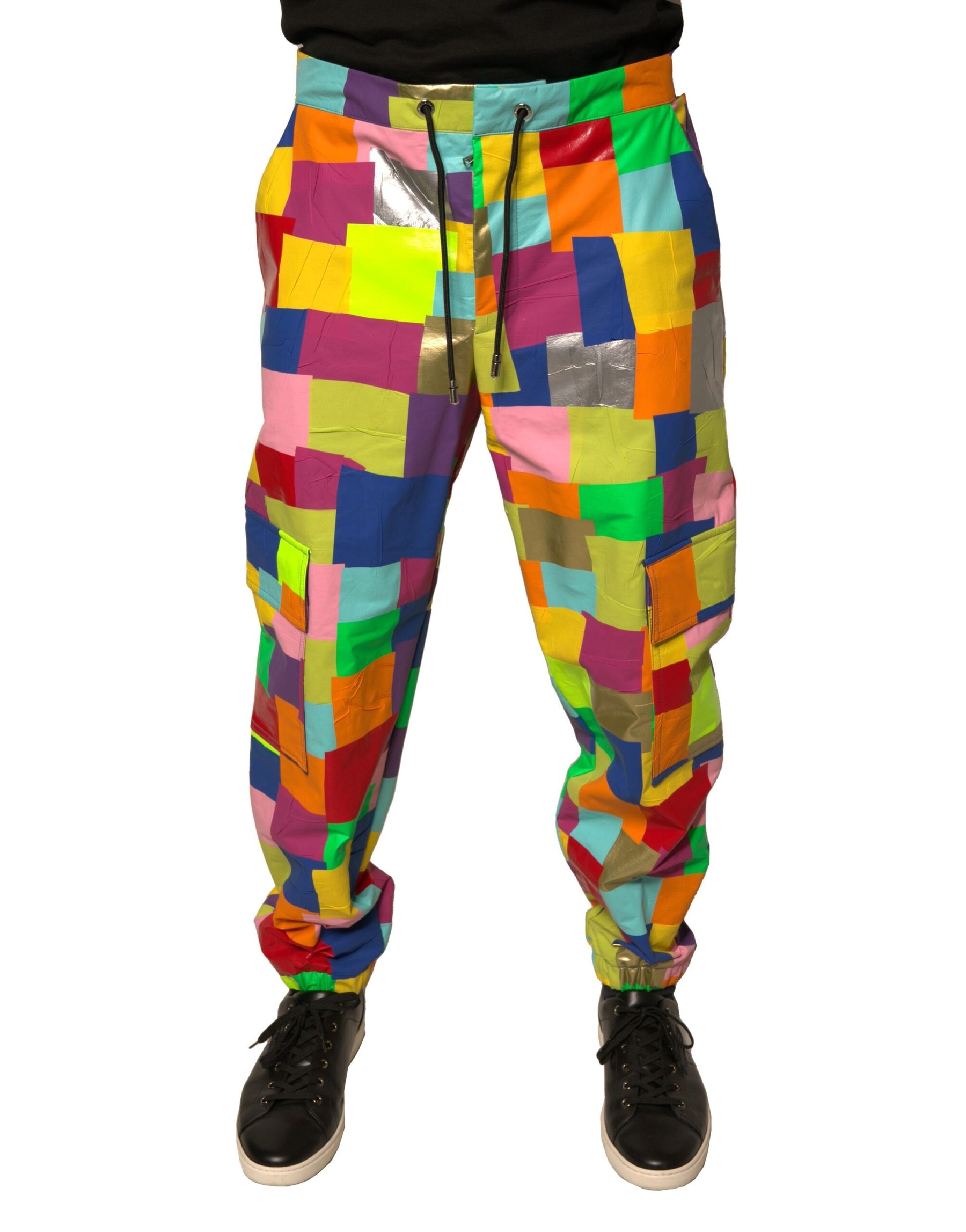 Dolce & Gabbana Multicolor Cotton Patchwork Men Cargo Pants | Regal Royce