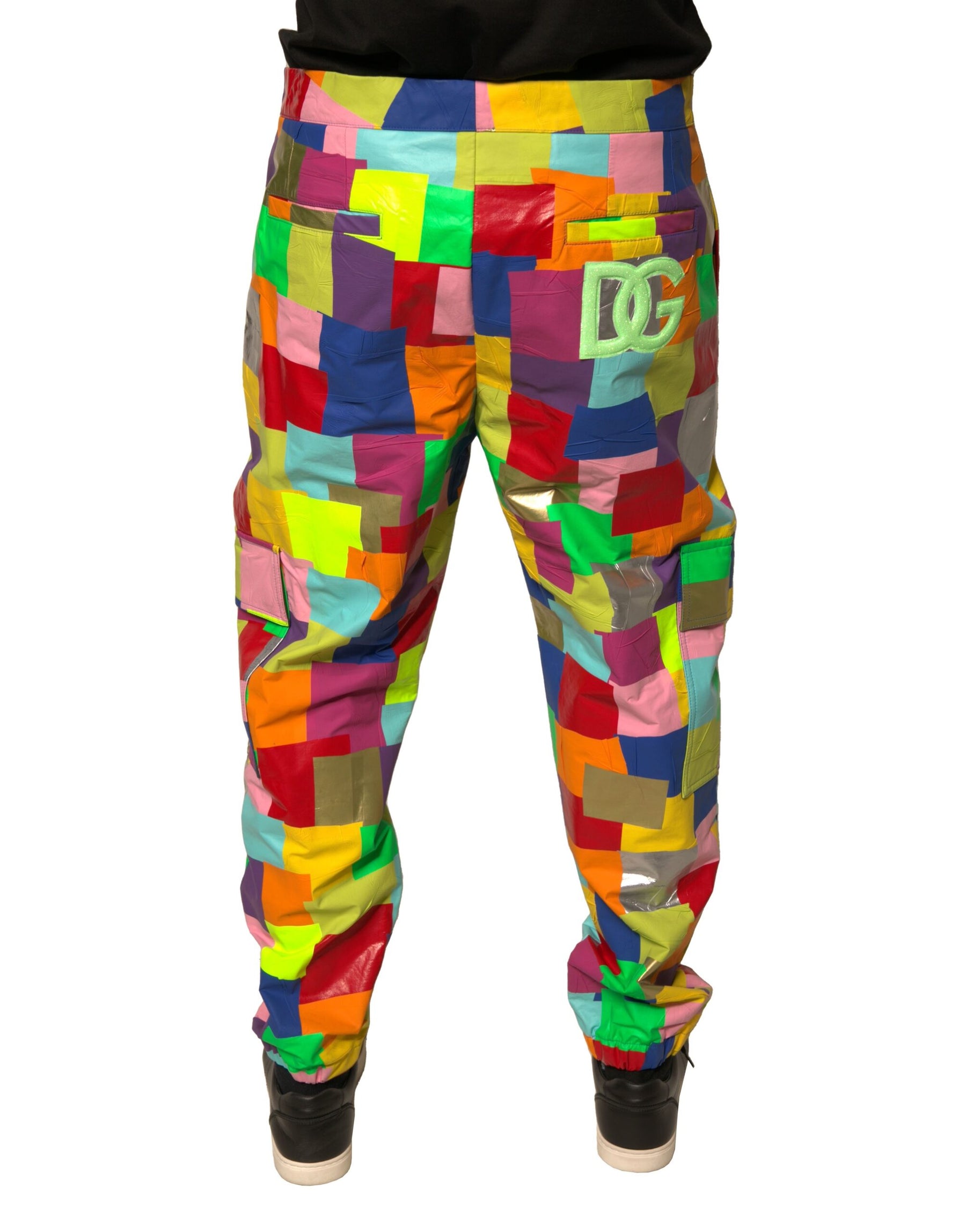 Dolce & Gabbana Multicolor Cotton Patchwork Men Cargo Pants | Regal Royce