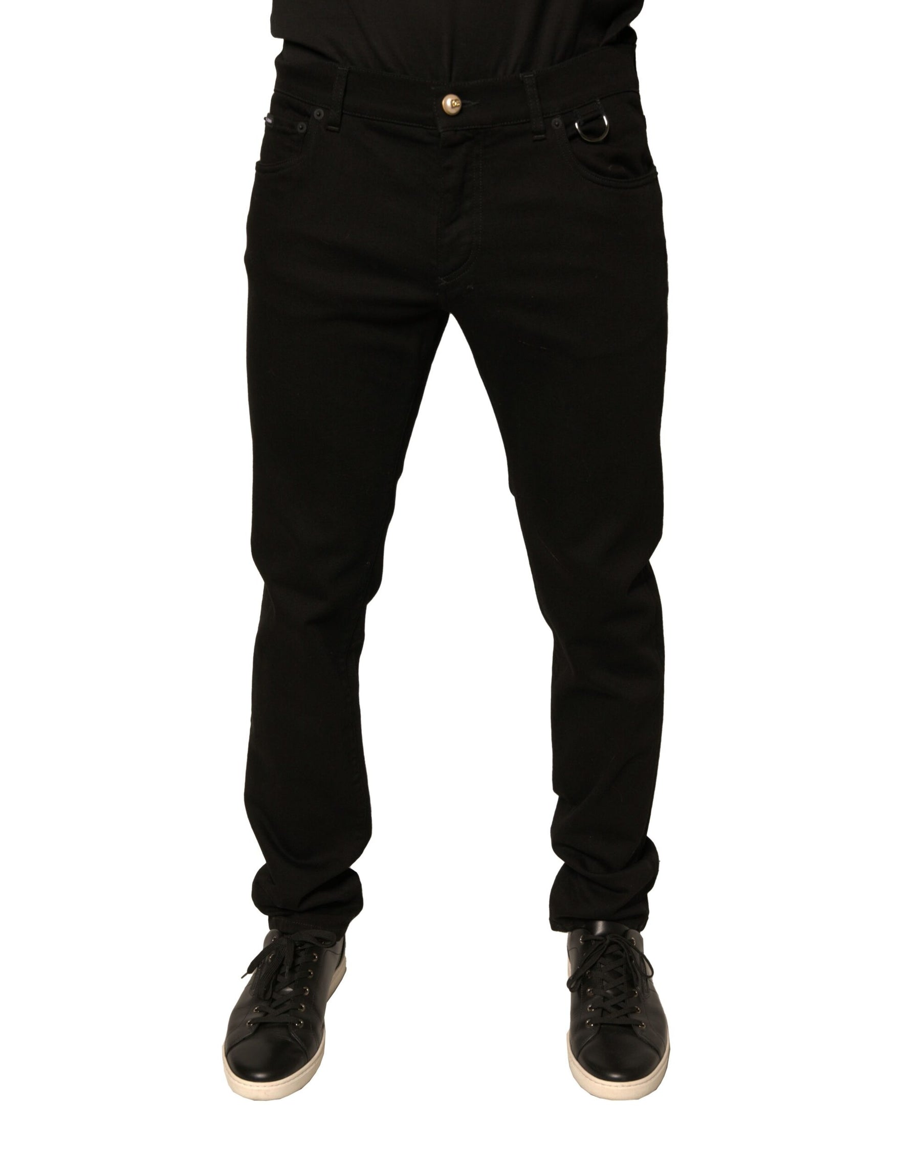 Dolce & Gabbana Black Logo Cotton Stretch Skinny Denim Jeans | Regal Royce