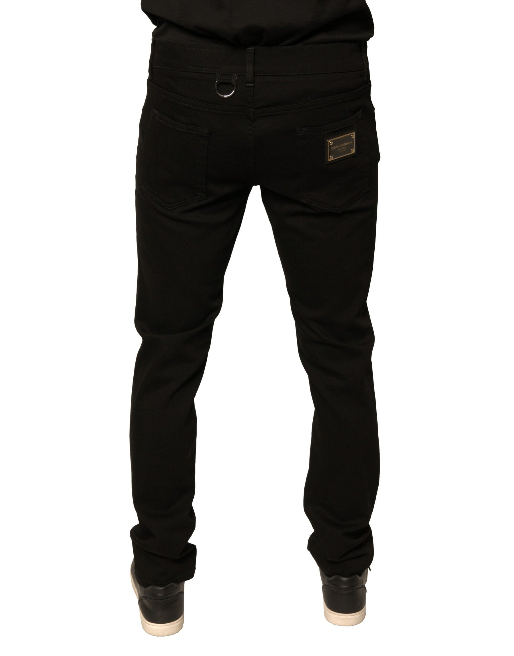 Dolce & Gabbana Black Logo Cotton Stretch Skinny Denim Jeans | Regal Royce
