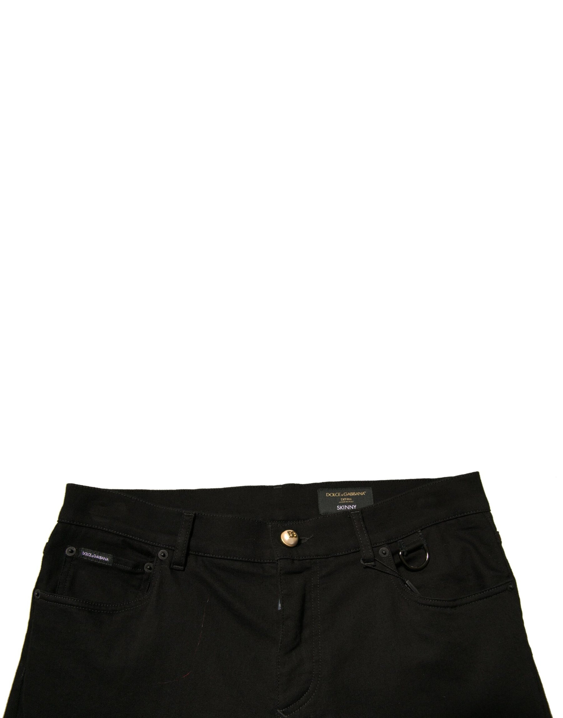 Dolce & Gabbana Black Logo Cotton Stretch Skinny Denim Jeans | Regal Royce
