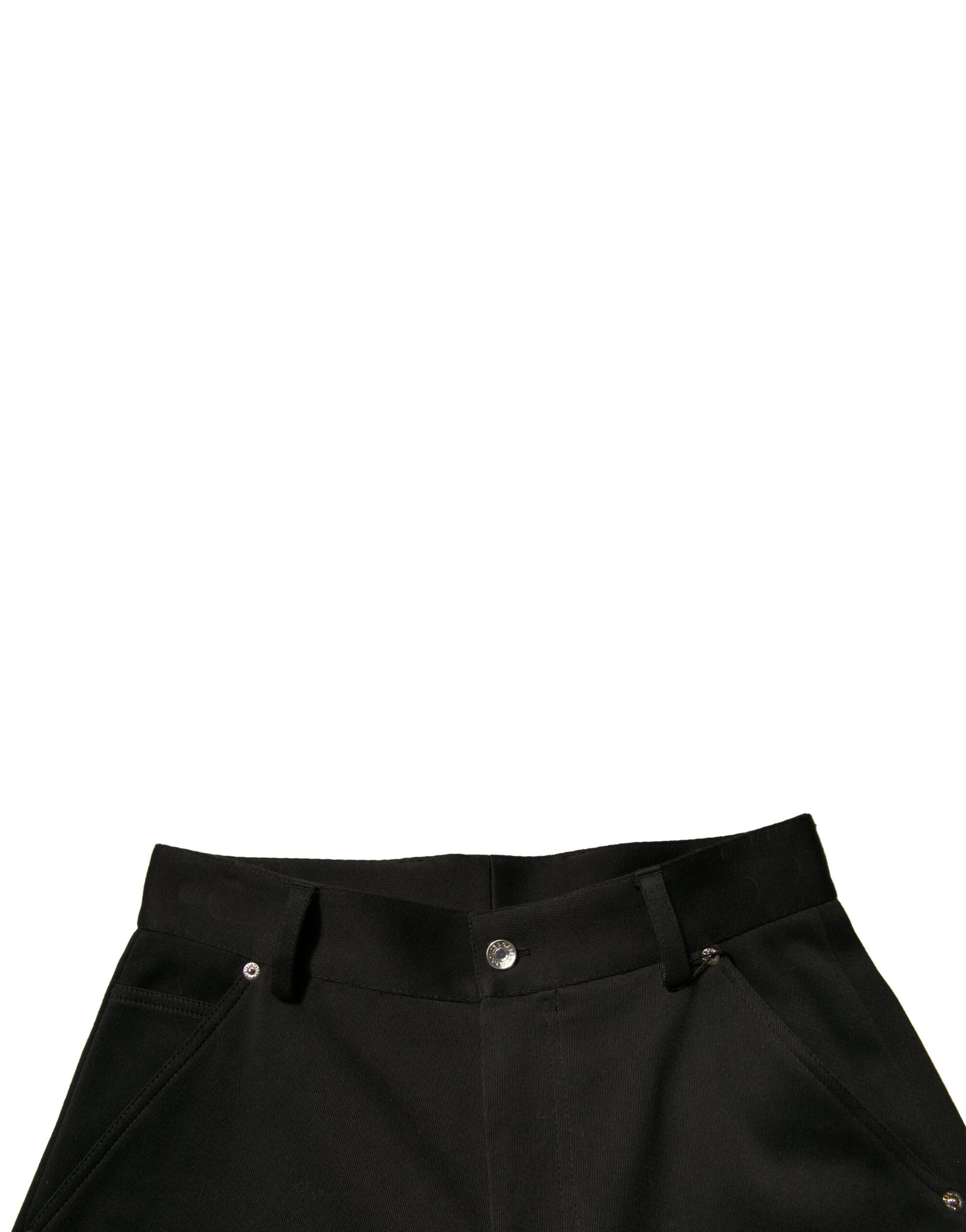 Dolce & Gabbana Black Cotton Mid Waist Cropped Pants | Regal Royce