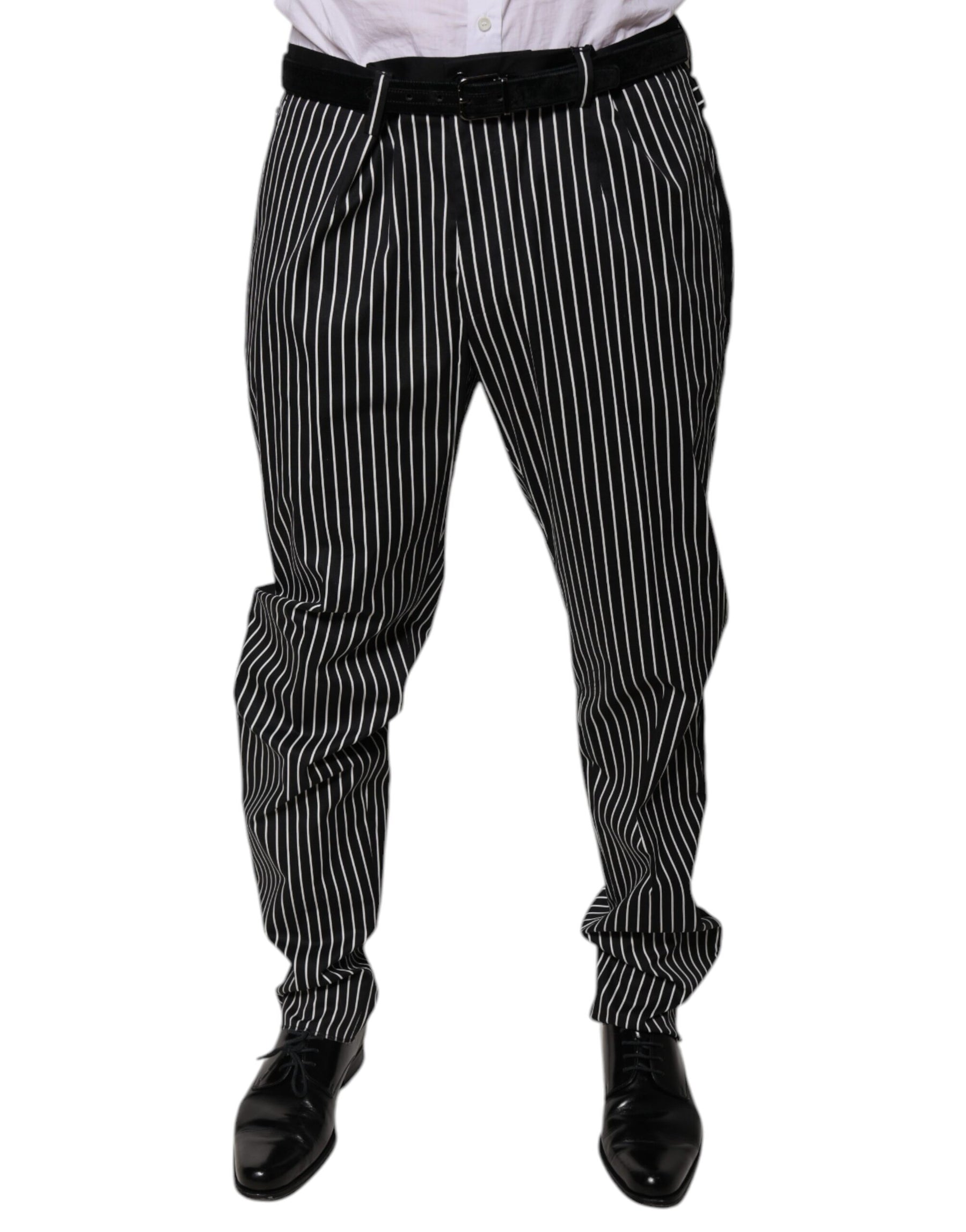 Dolce & Gabbana Black Stripes Skinny Dress Pants | Regal Royce