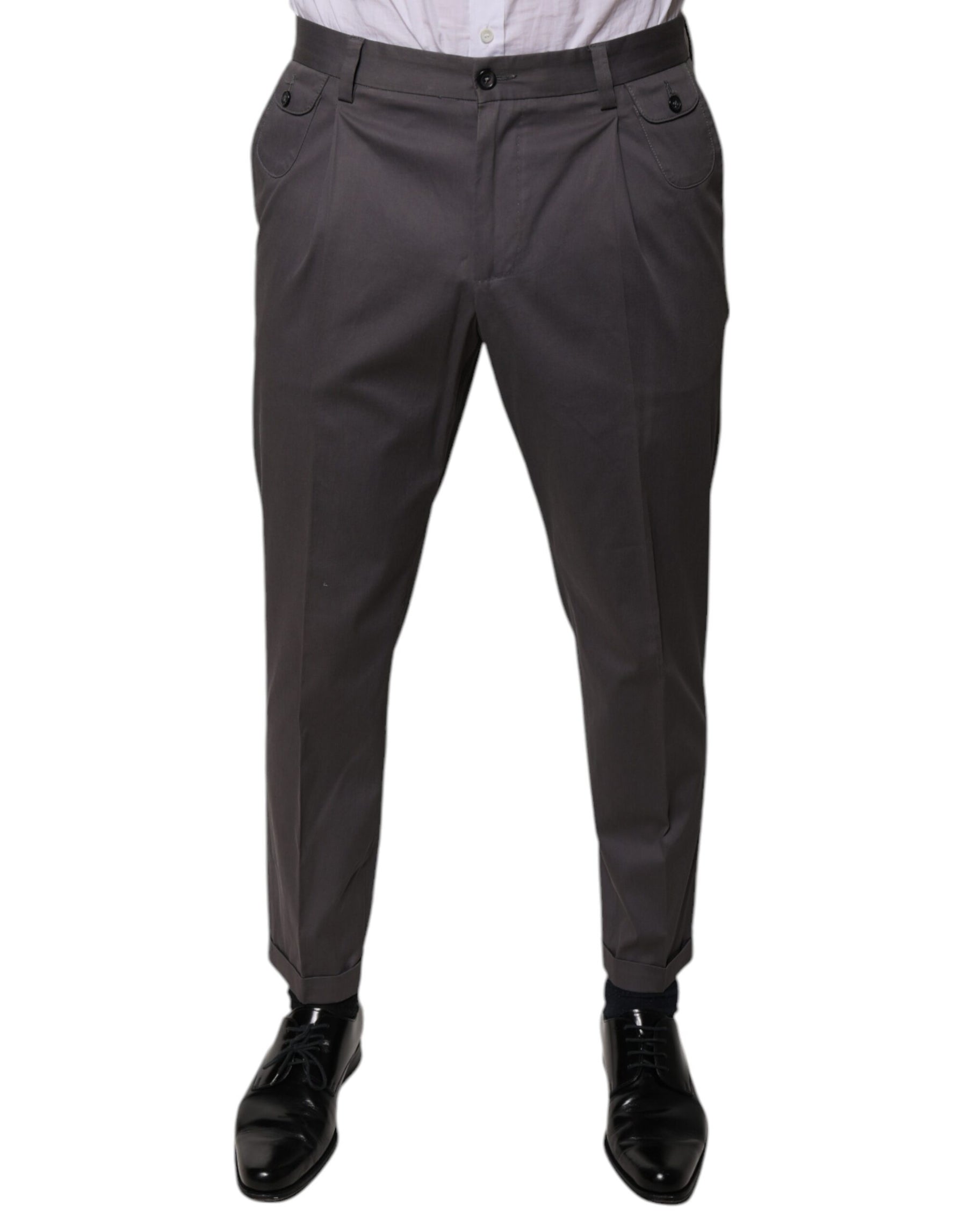 Dolce & Gabbana Dark Gray Mid Waist Dress Pants | Regal Royce