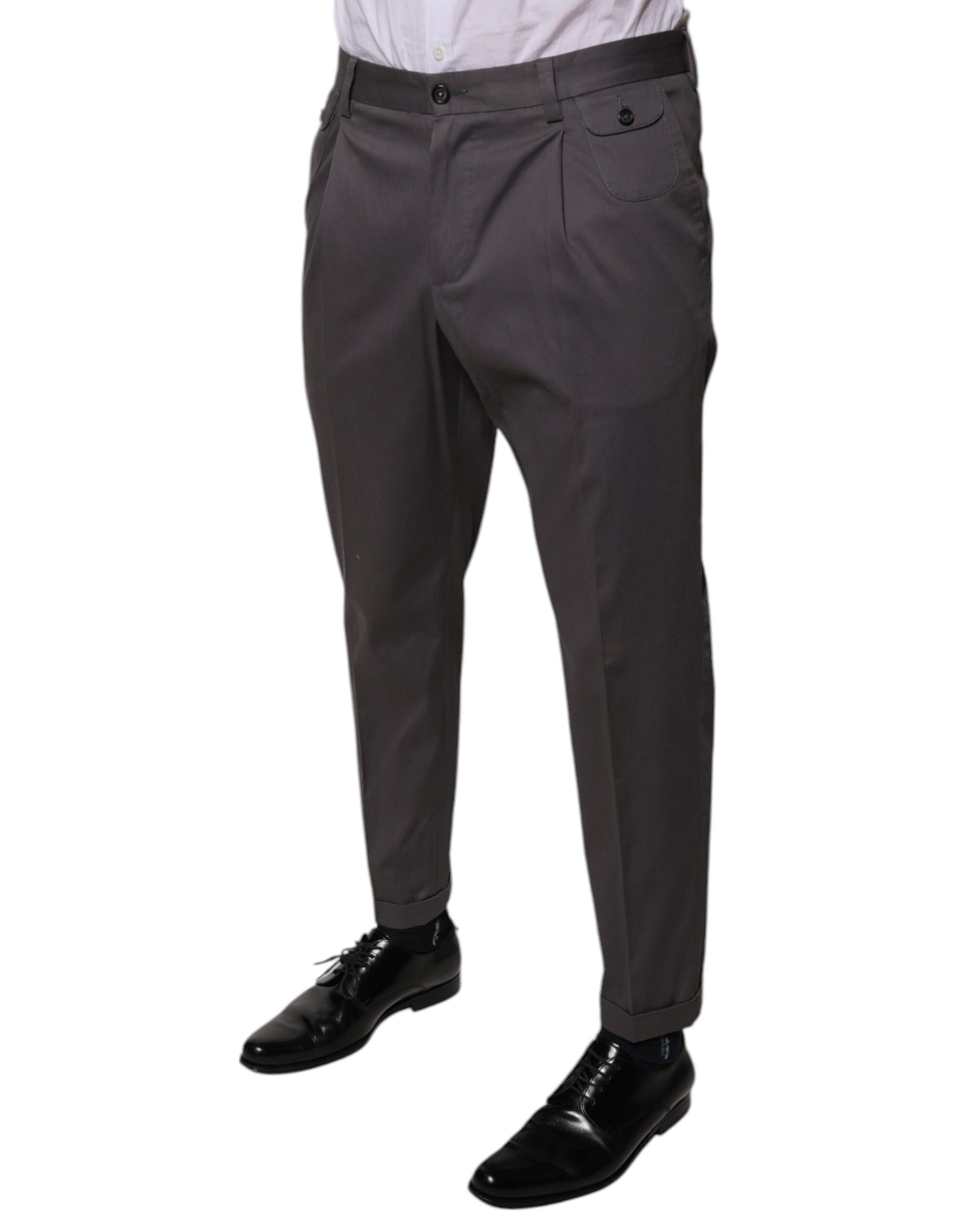 Dolce & Gabbana Dark Gray Mid Waist Dress Pants | Regal Royce