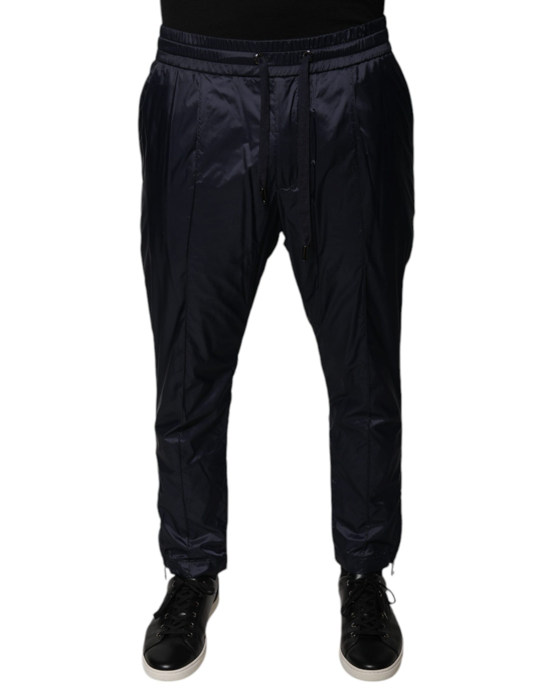 Dolce & Gabbana Dark Blue Cotton Skinny Sweatpants Pants | Regal Royce