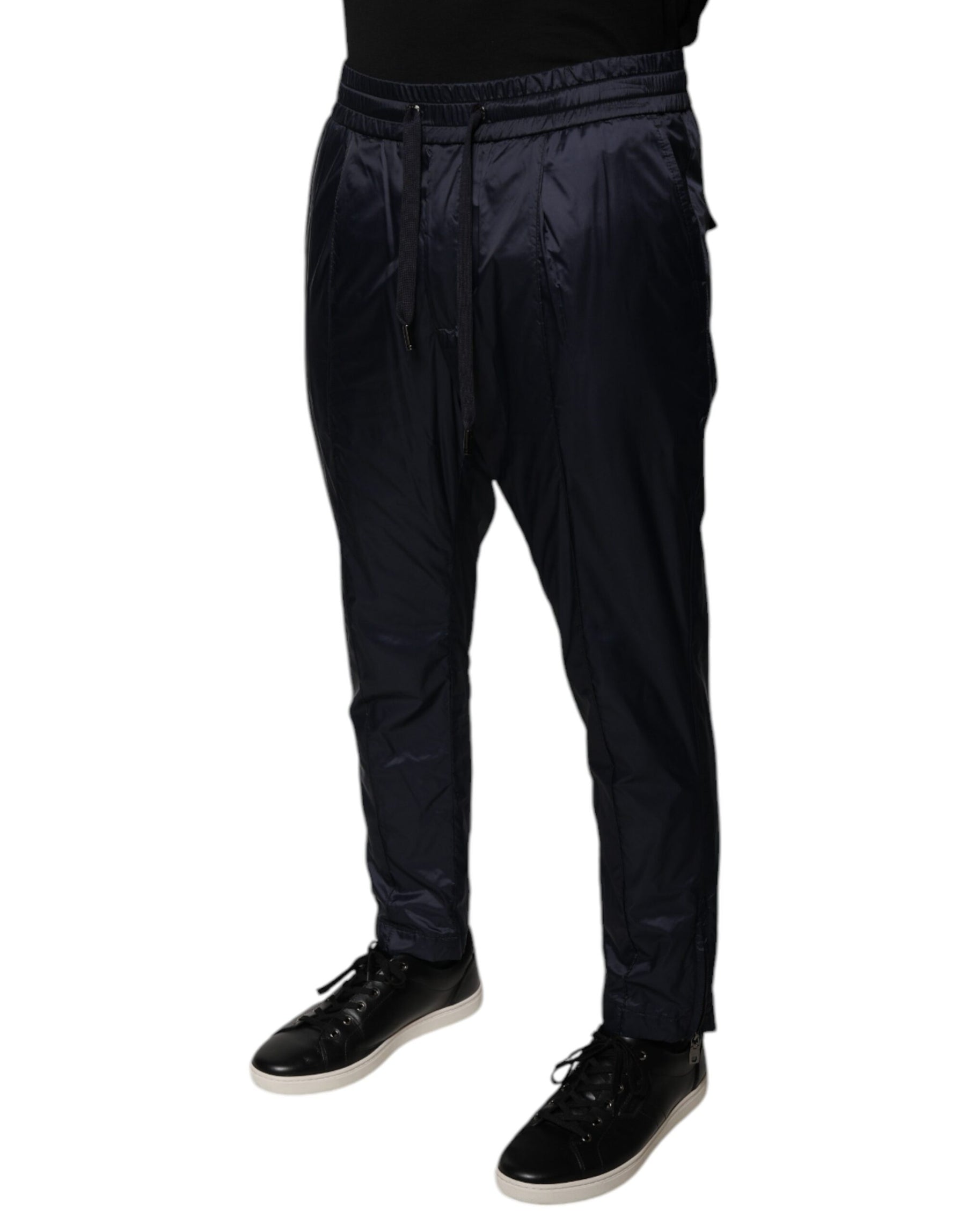 Dolce & Gabbana Dark Blue Cotton Skinny Sweatpants Pants | Regal Royce