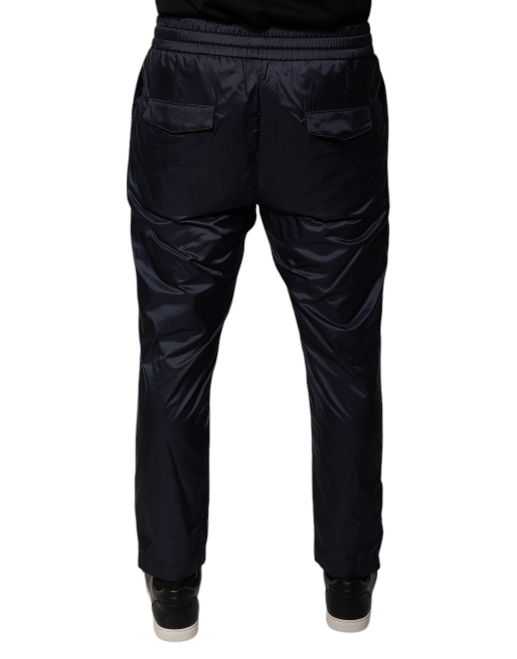 Dolce & Gabbana Dark Blue Cotton Skinny Sweatpants Pants | Regal Royce