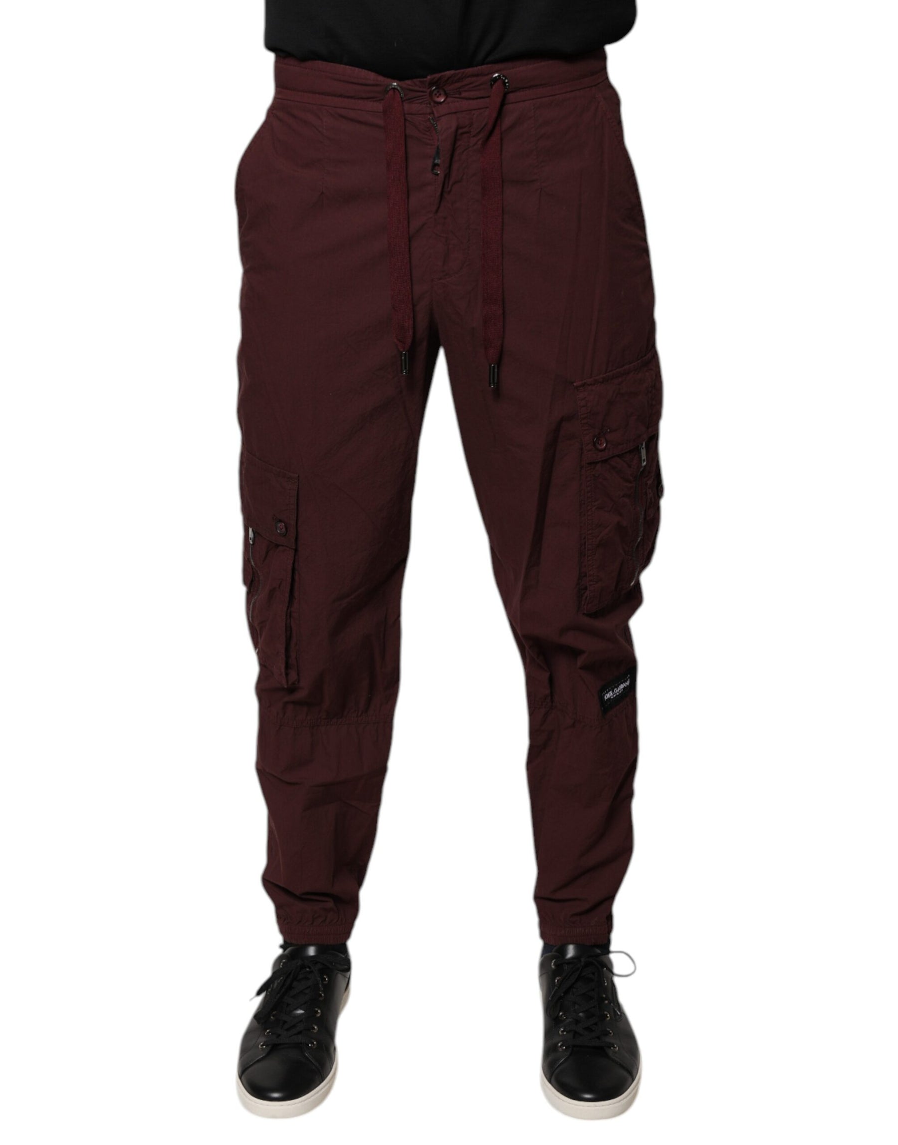 Dolce & Gabbana Bordeaux Cotton Cargo Jogger Sweatpants Pants | Regal Royce