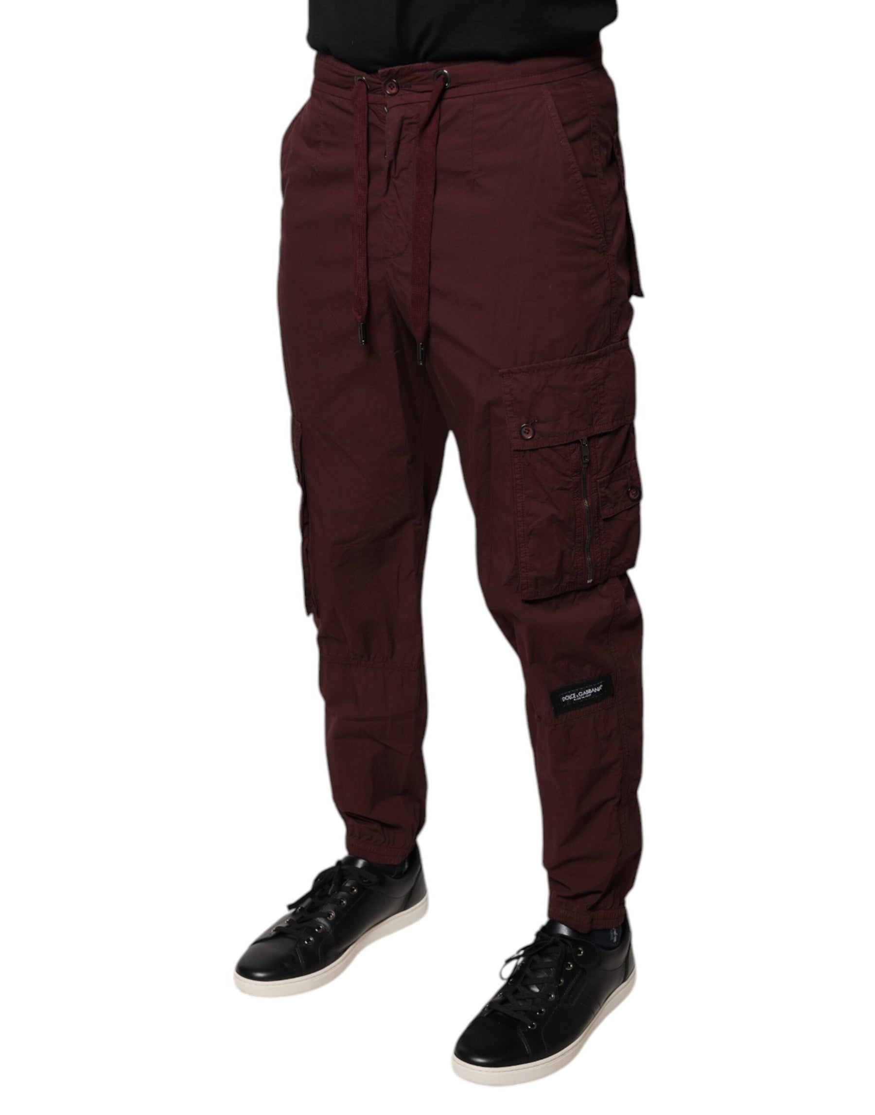 Dolce & Gabbana Bordeaux Cotton Cargo Jogger Sweatpants Pants | Regal Royce