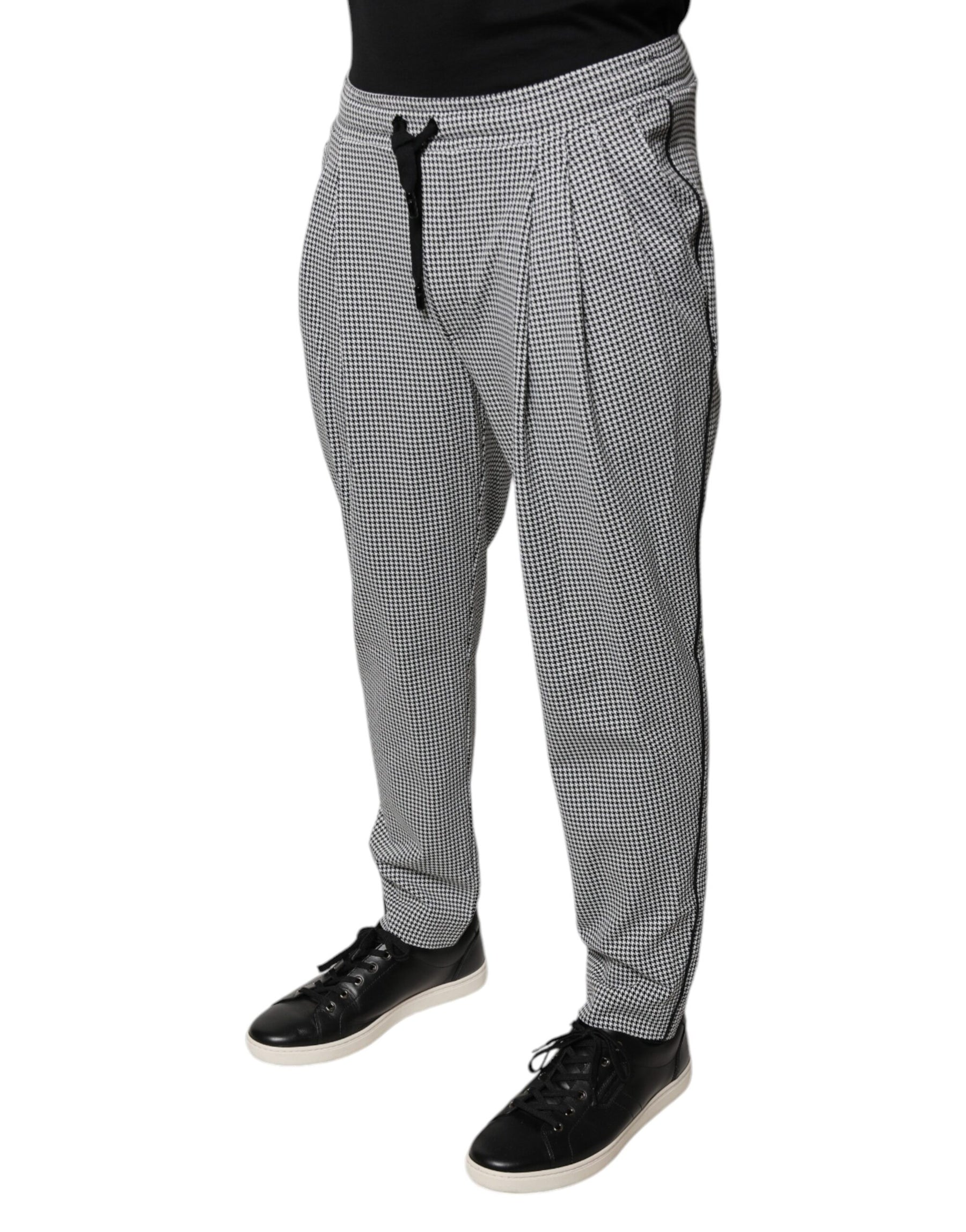 Dolce & Gabbana Black White Houndstooth Skinny Dress Pants | Regal Royce