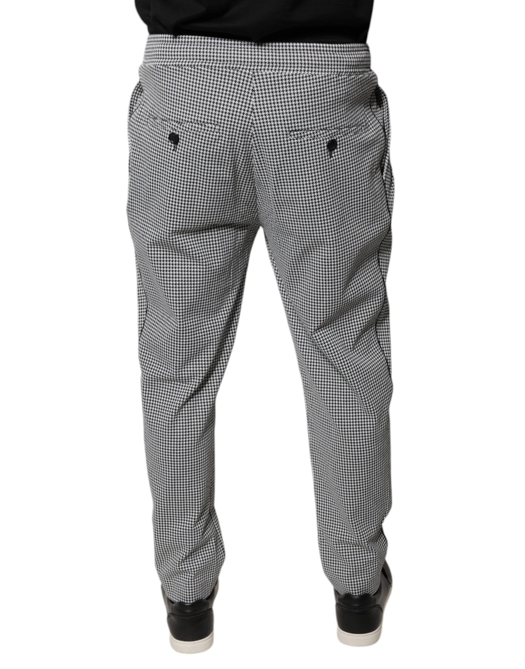 Dolce & Gabbana Black White Houndstooth Skinny Dress Pants | Regal Royce