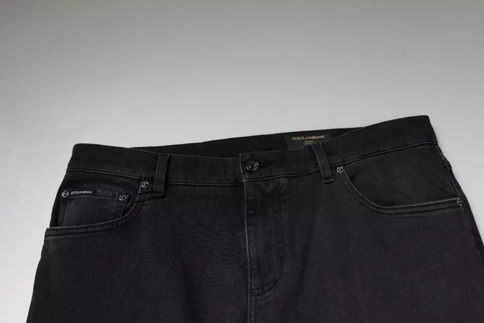 Dolce & Gabbana Black Logo Cotton Stretch Skinny Denim Jeans | Regal Royce