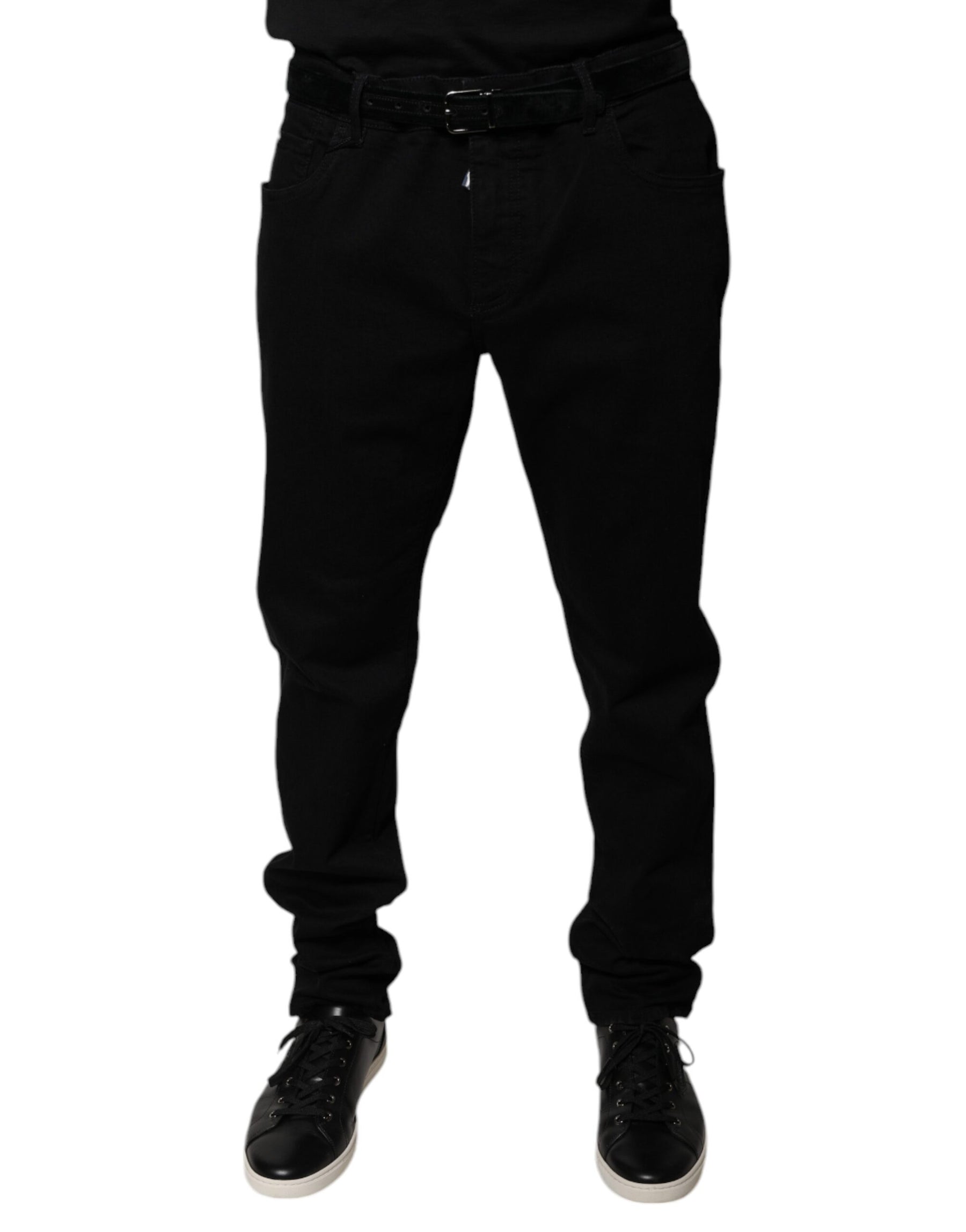Dolce & Gabbana Black Logo Cotton Stretch Skinny Denim Jeans | Regal Royce