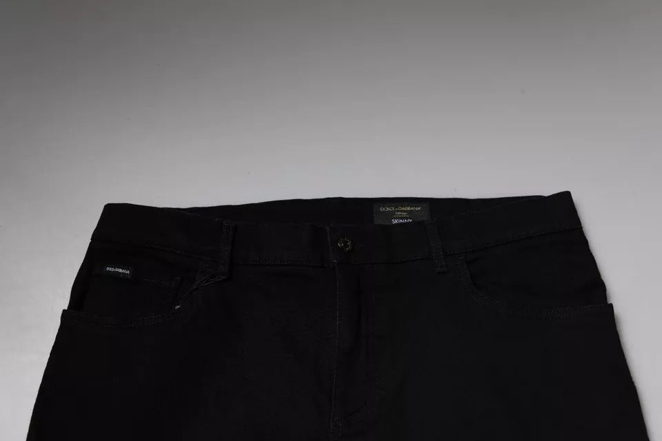 Dolce & Gabbana Black Logo Cotton Stretch Skinny Denim Jeans | Regal Royce