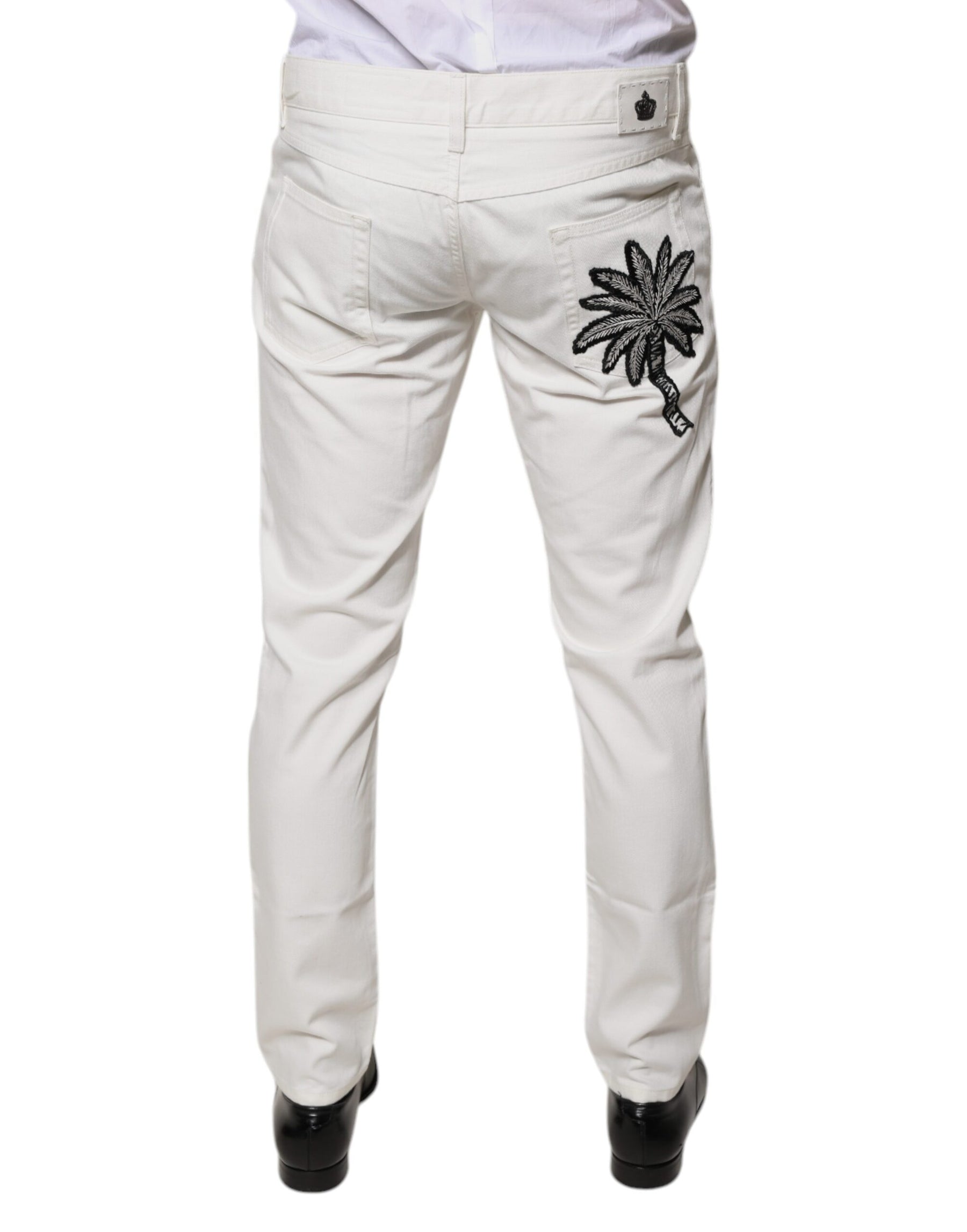 Dolce & Gabbana White Cotton Skinny Denim Jeans | Regal Royce