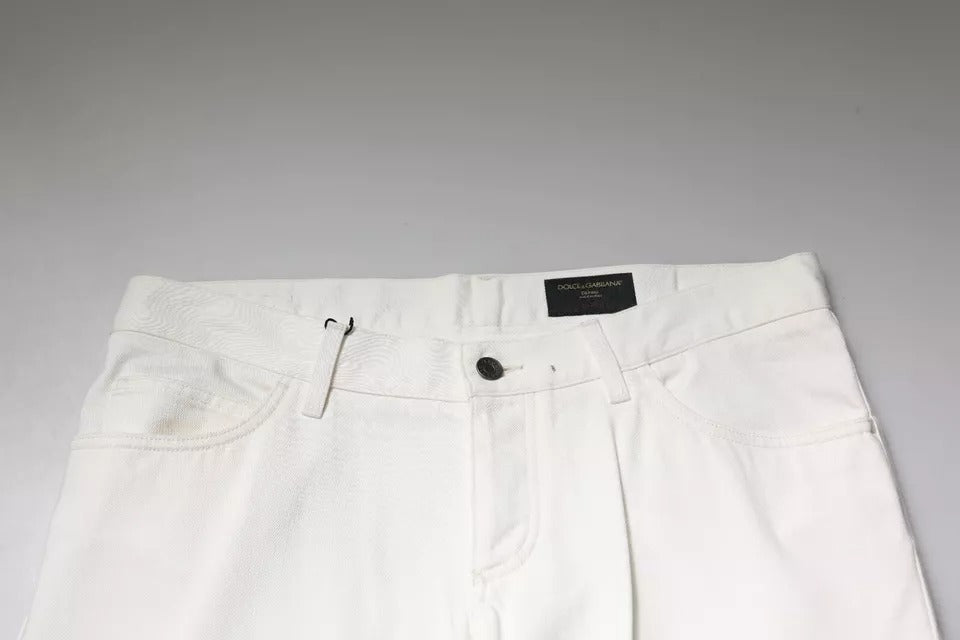 Dolce & Gabbana White Cotton Skinny Denim Jeans | Regal Royce