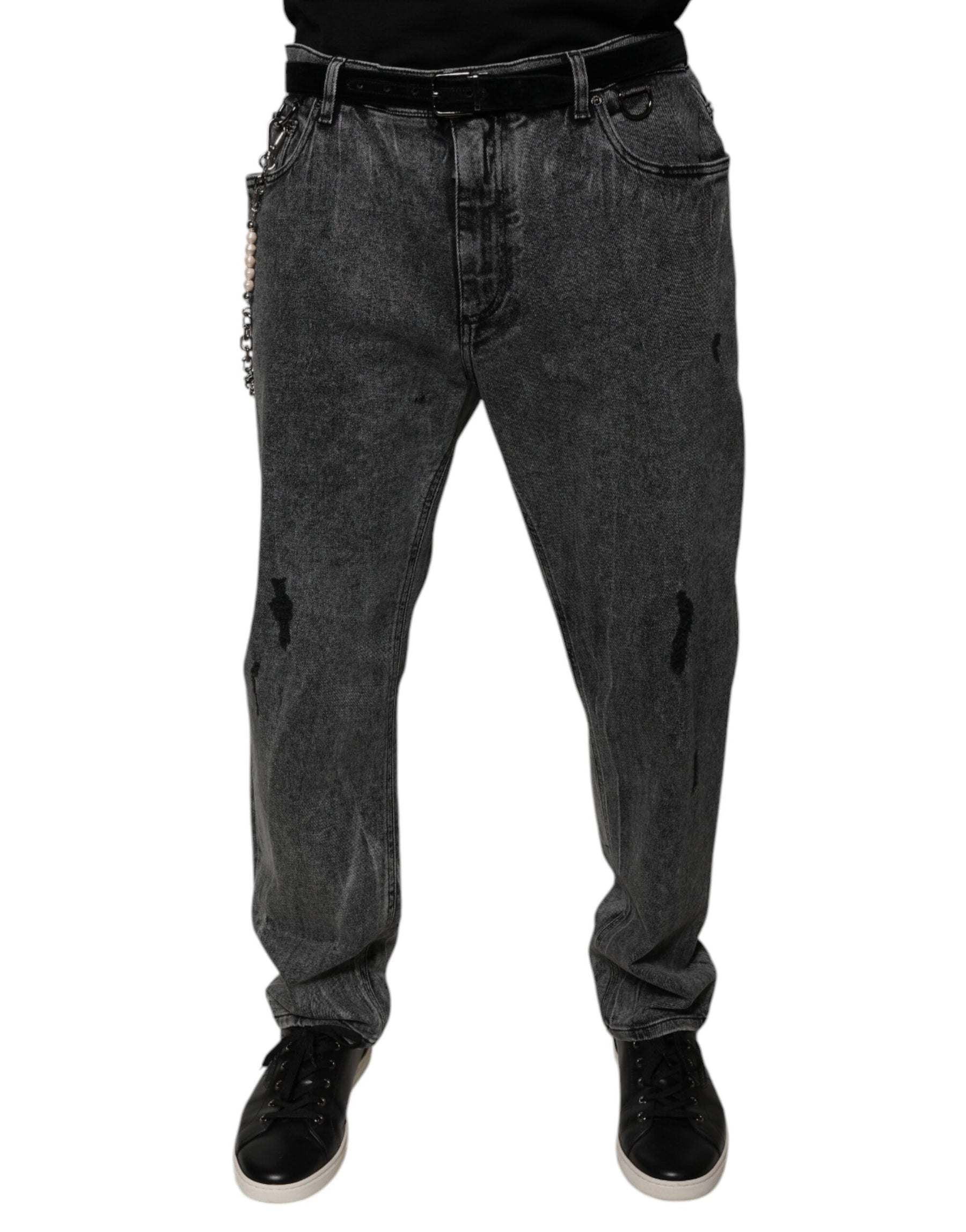 Dolce & Gabbana Dark Gray Cotton Skinny Denim Jeans | Regal Royce