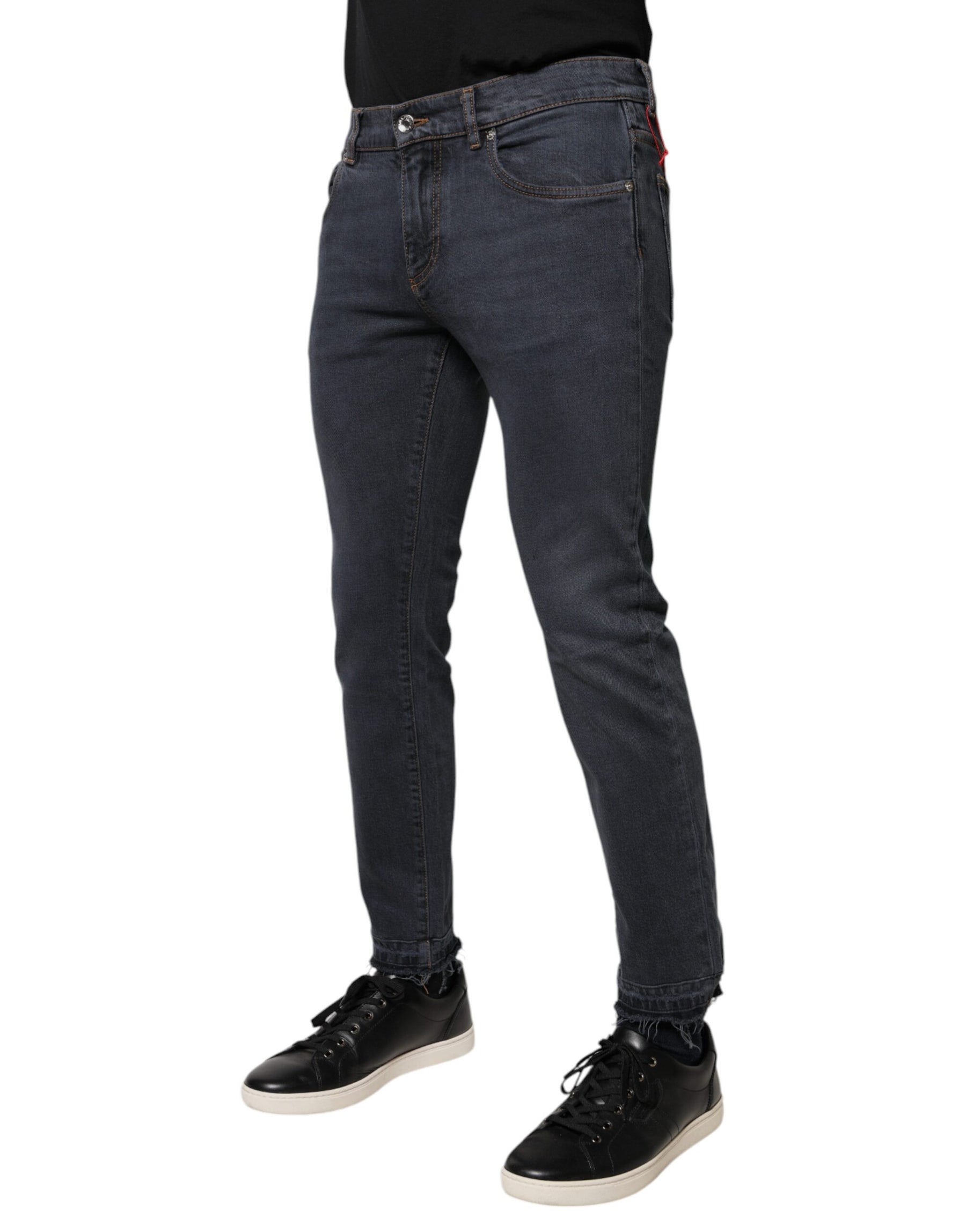 Dolce & Gabbana Dark Gray Cotton Skinny Denim Jeans | Regal Royce