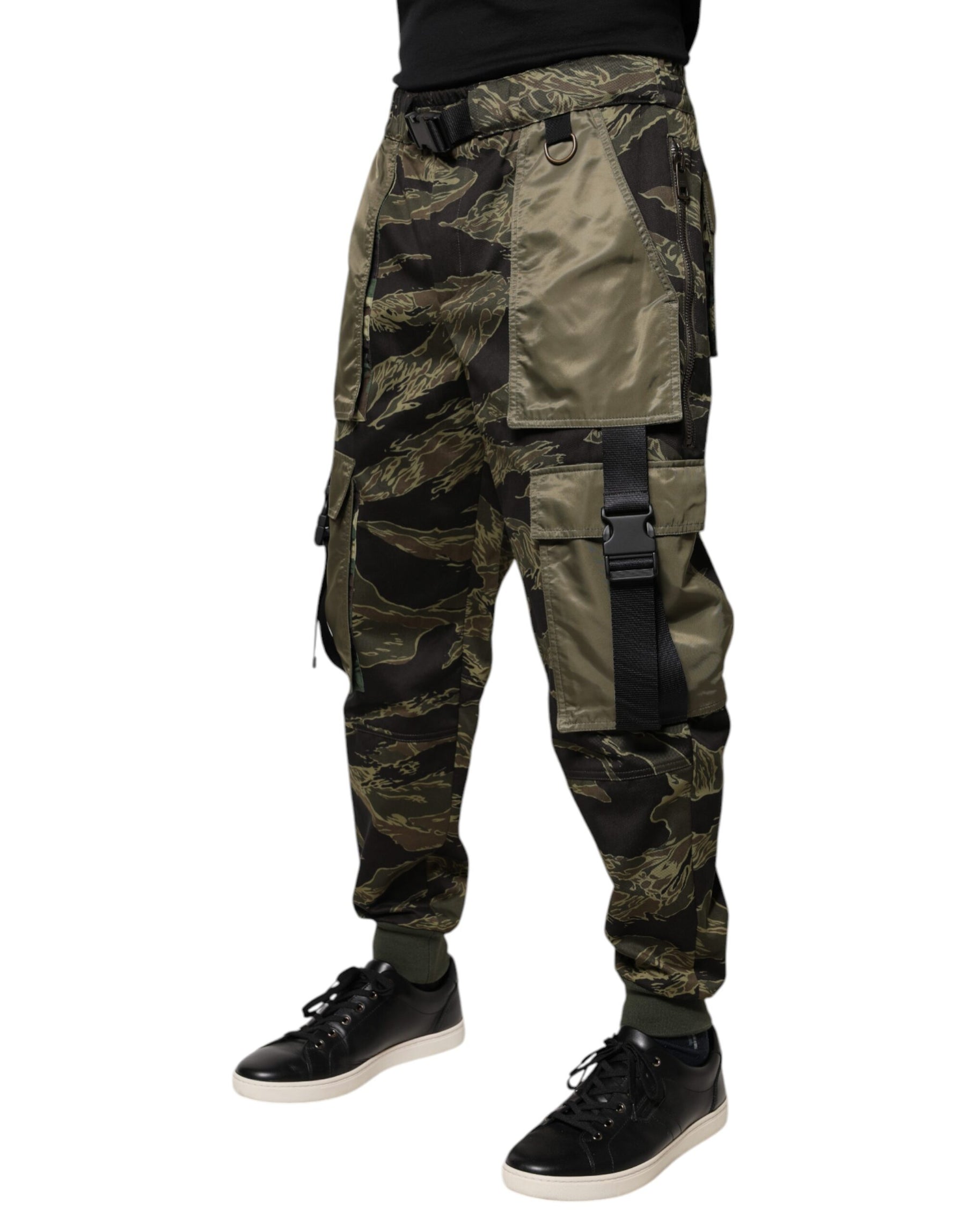 Dolce & Gabbana Green Cotton Jogger Cargo Pants | Regal Royce