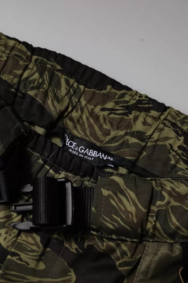 Dolce & Gabbana Green Cotton Jogger Cargo Pants | Regal Royce