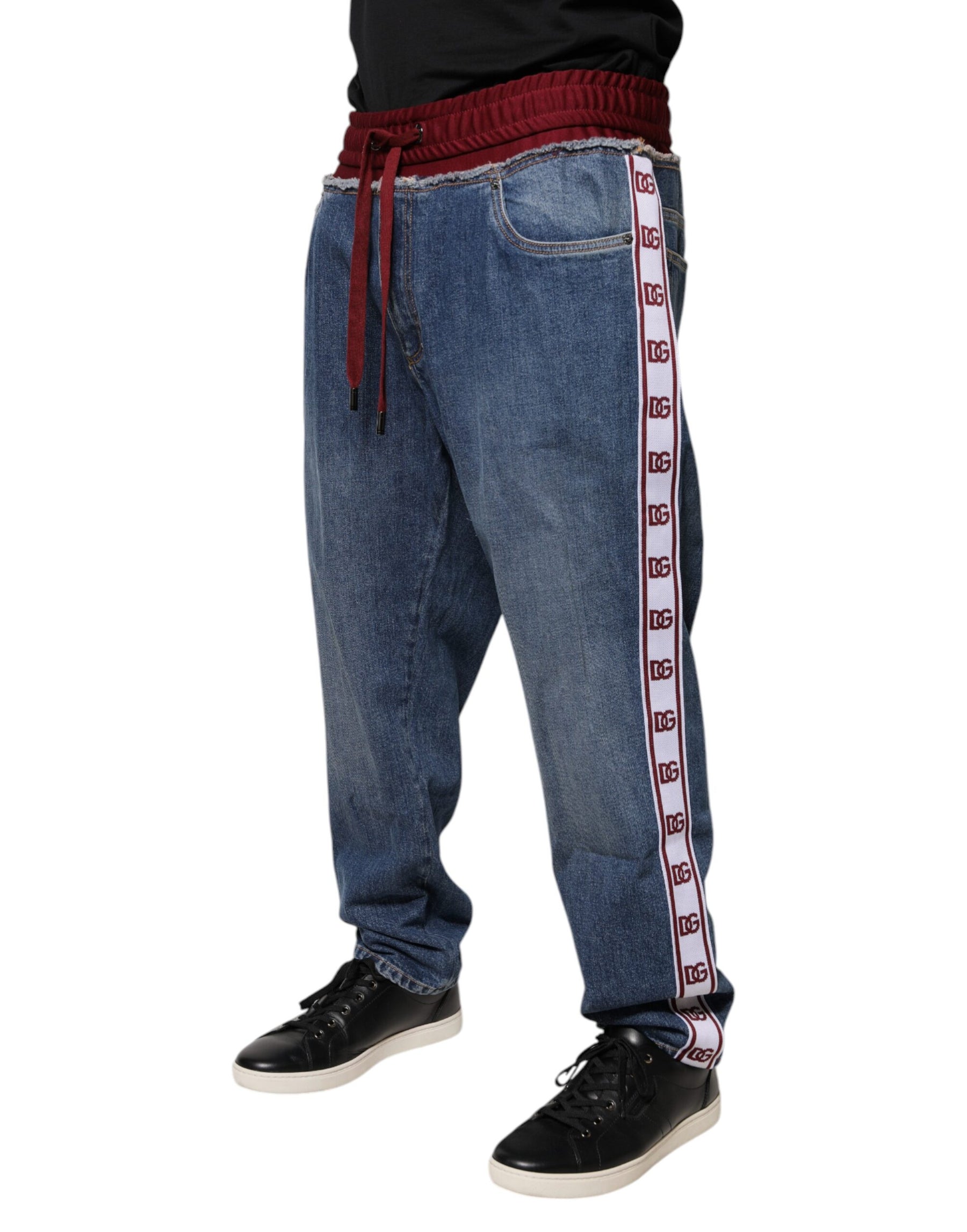 Dolce & Gabbana Blue Cotton Stretch Straight Denim Jeans | Regal Royce