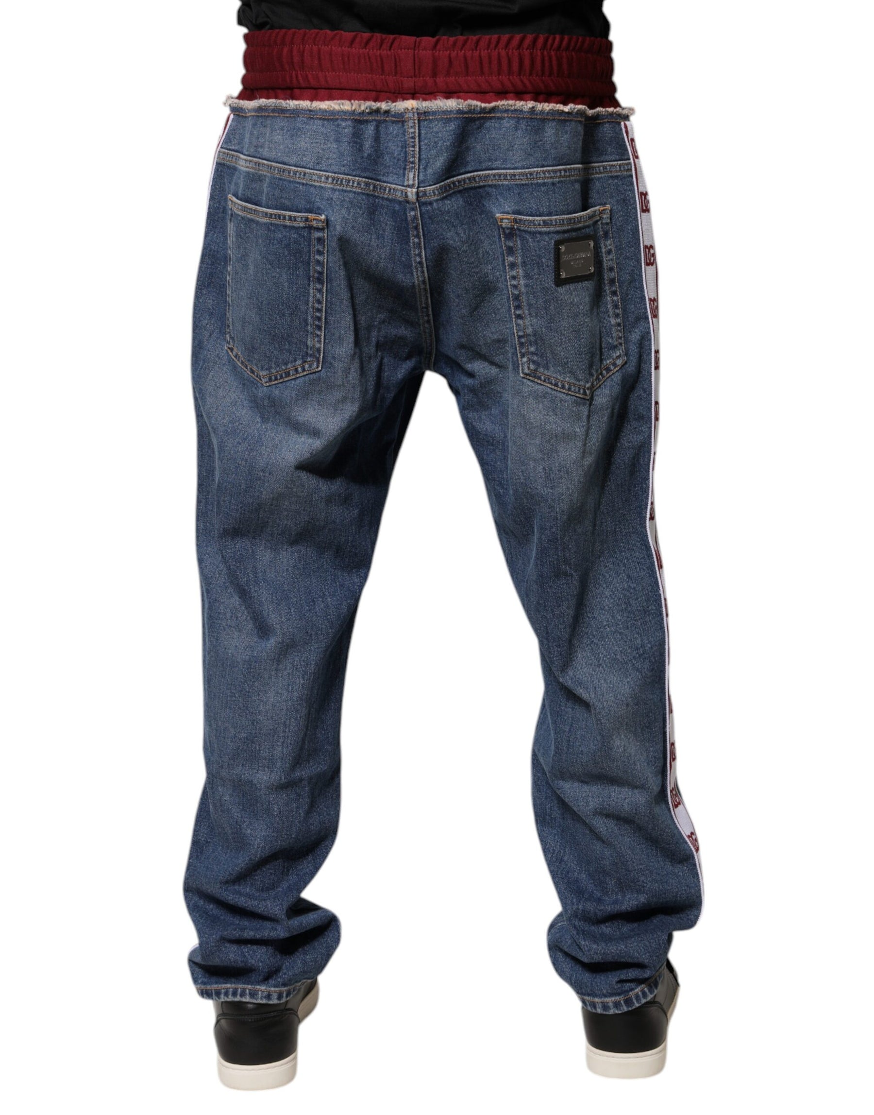 Dolce & Gabbana Blue Cotton Stretch Straight Denim Jeans | Regal Royce