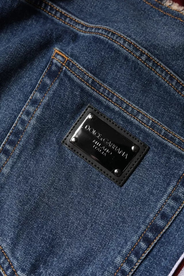Dolce & Gabbana Blue Cotton Stretch Straight Denim Jeans | Regal Royce